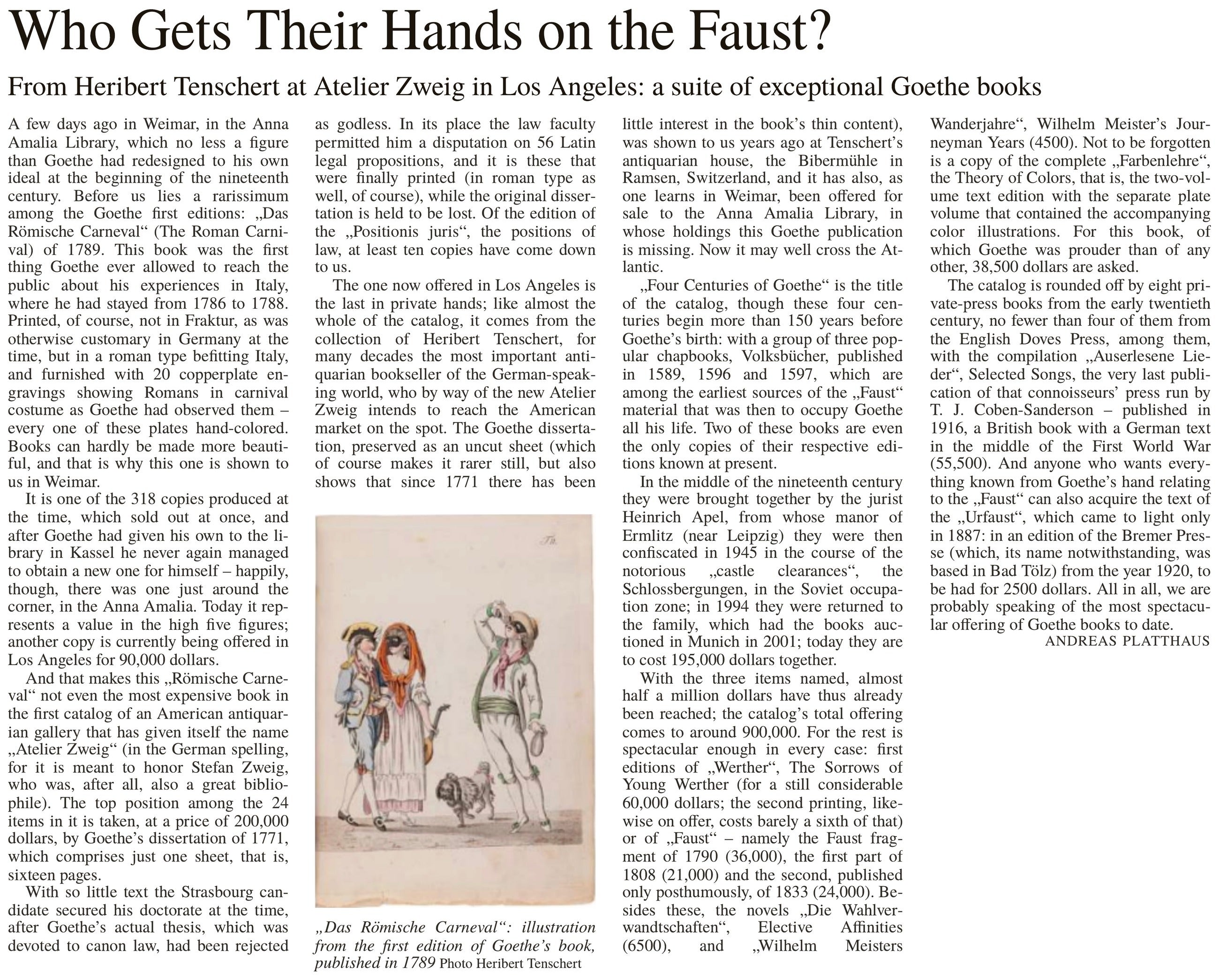 English translation of the article ‘Who Gets Their Hands on the Faust?’