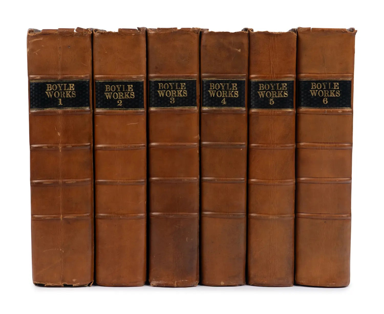 BOYLE, Robert. The Works of the Honourable Robert Boyle. In Six Volumes. London: J. and F. Rivington and others, 1772 — Second Unabridged Collected Edition, the First in Quarto; Dunse Library Provenance
