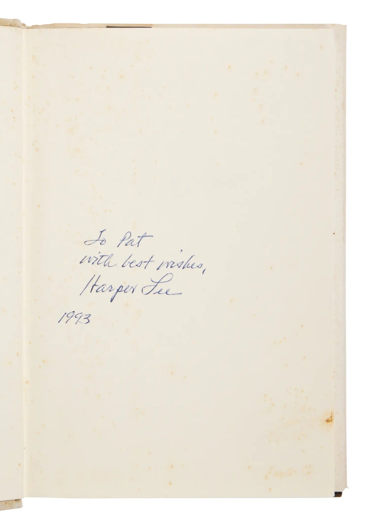 LEE, Harper. To Kill a Mockingbird. Philadelphia and New York: Harper & Row, [1993] — Signed and Inscribed by Harper Lee, dated 1993