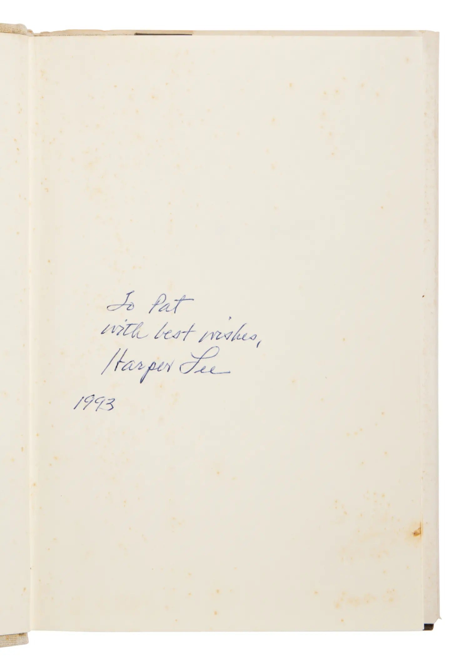 LEE, Harper. To Kill a Mockingbird. Philadelphia and New York: Harper & Row, [1993] — Signed and Inscribed by Harper Lee, dated 1993