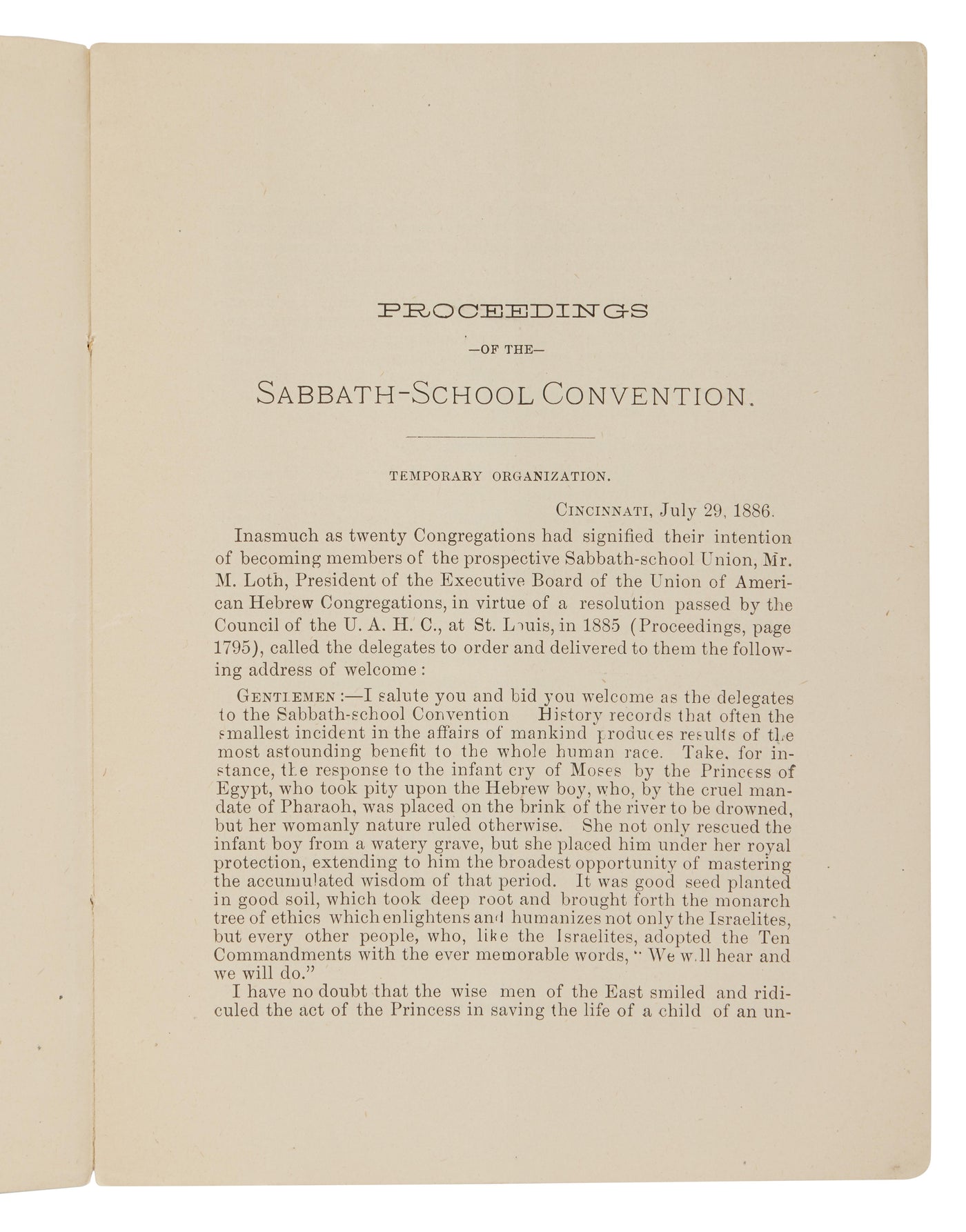 The Founding Charter of American Jewish Religious Education: the Hebrew Sabbath-School Union’s 1886 Cincinnati Proceedings, with a Revealing Printed Date Error