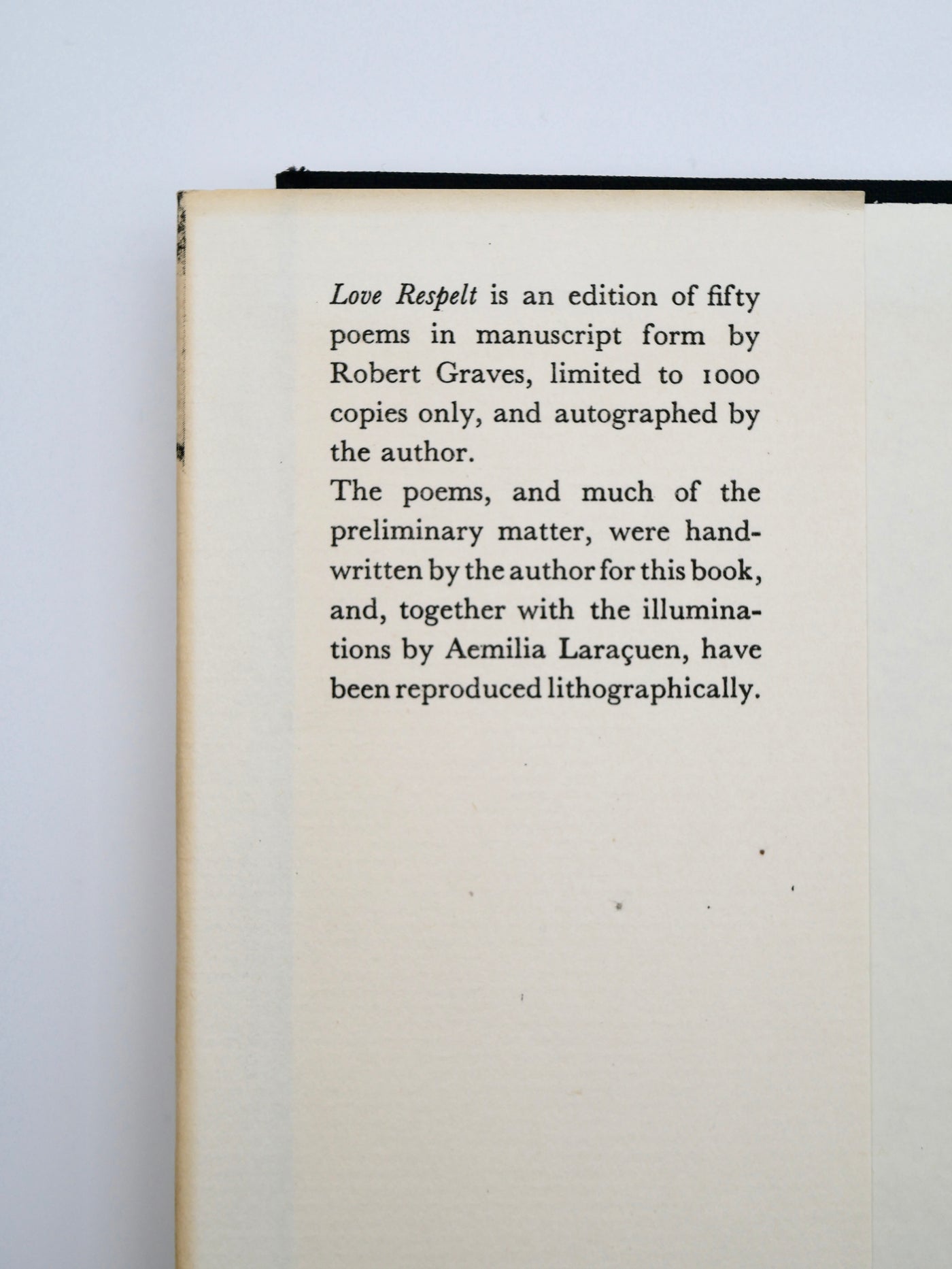 Robert Graves's Handwritten Poems in Signed Limited Edition