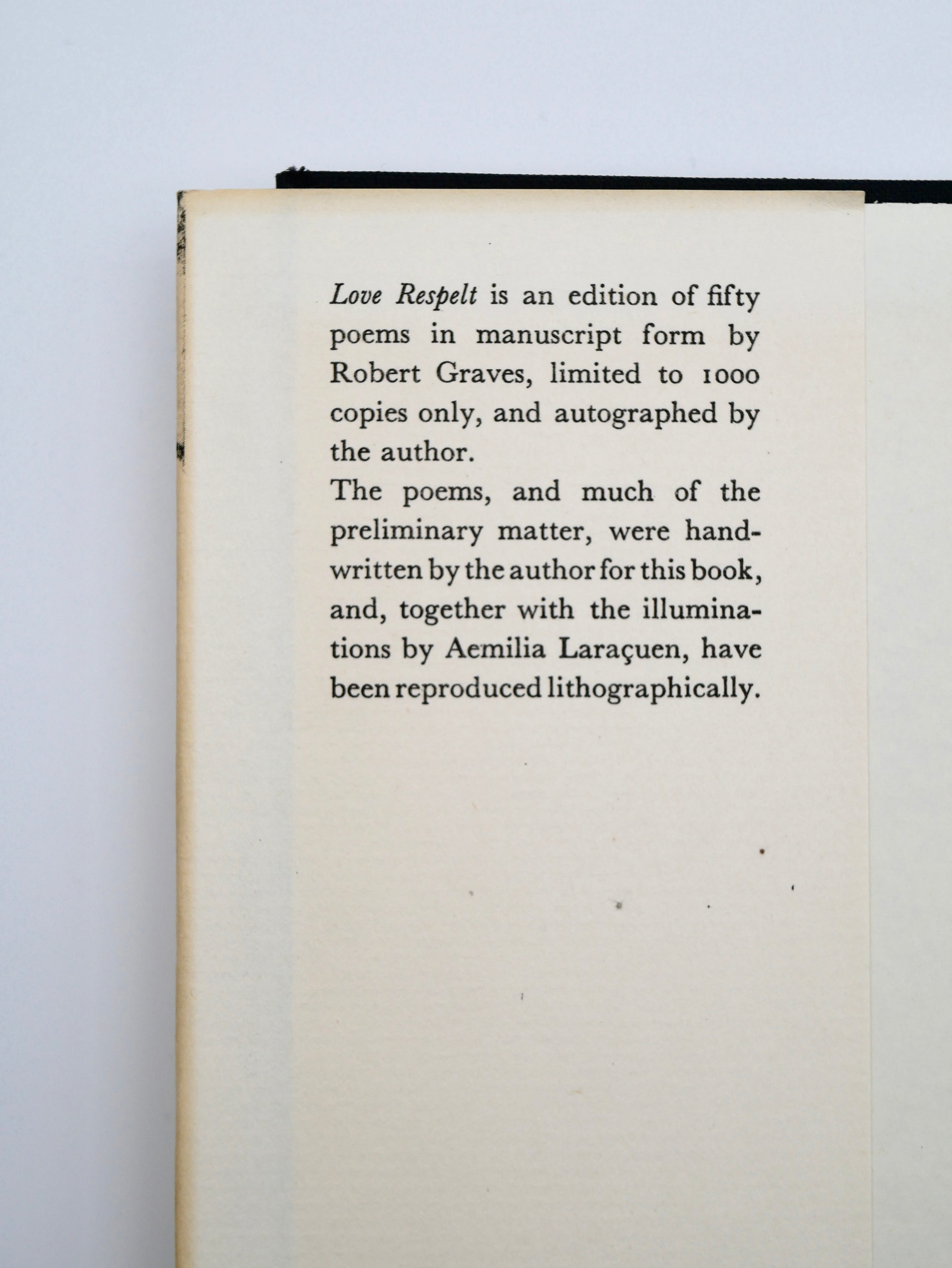 Robert Graves's Handwritten Poems in Signed Limited Edition