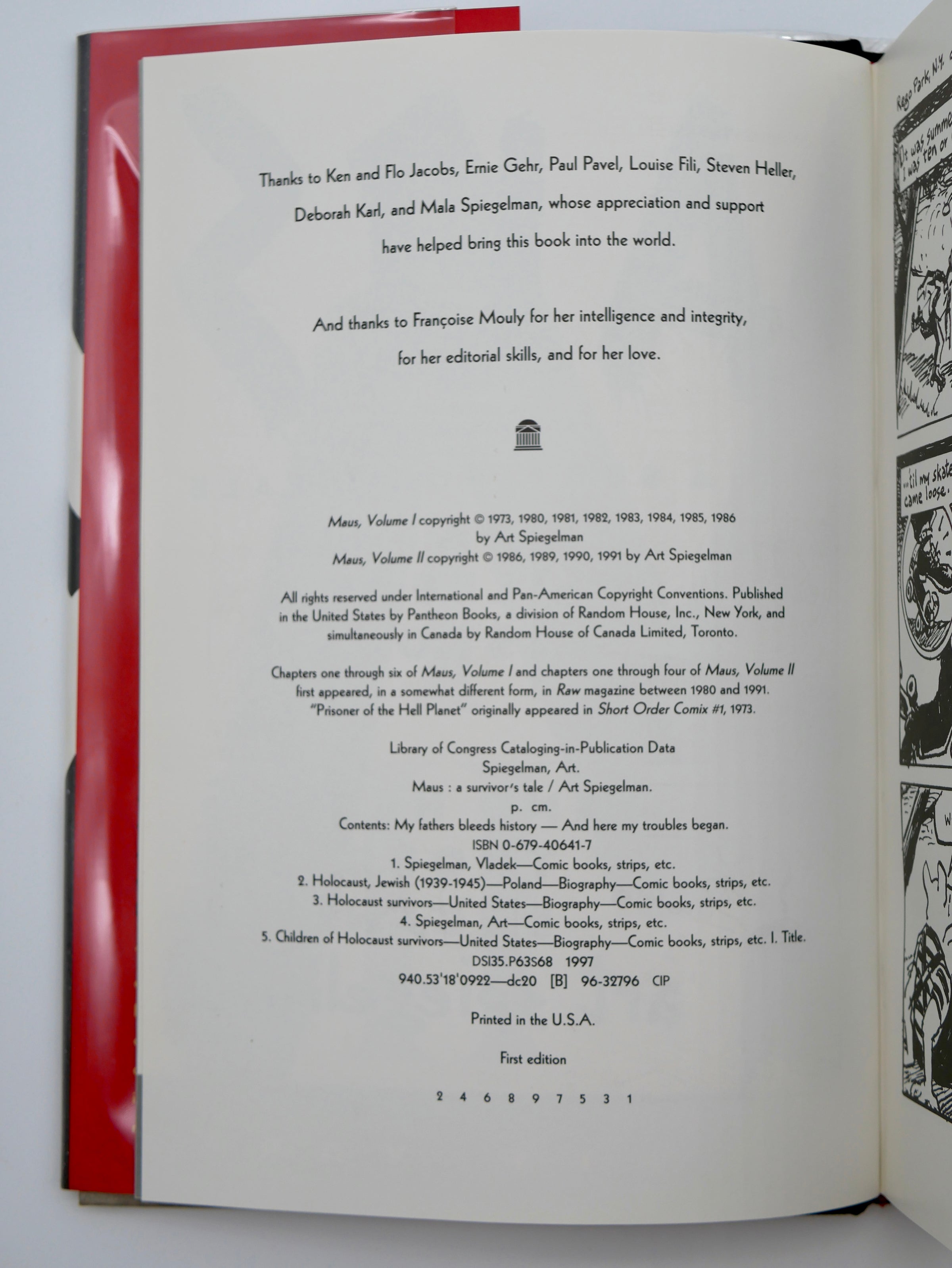 SPIEGELMAN, Art. The Complete Maus: A Survivor's Tale. New York: Pantheon Books, 1997 [1996] — Signed First Printing of the First One-Volume Edition