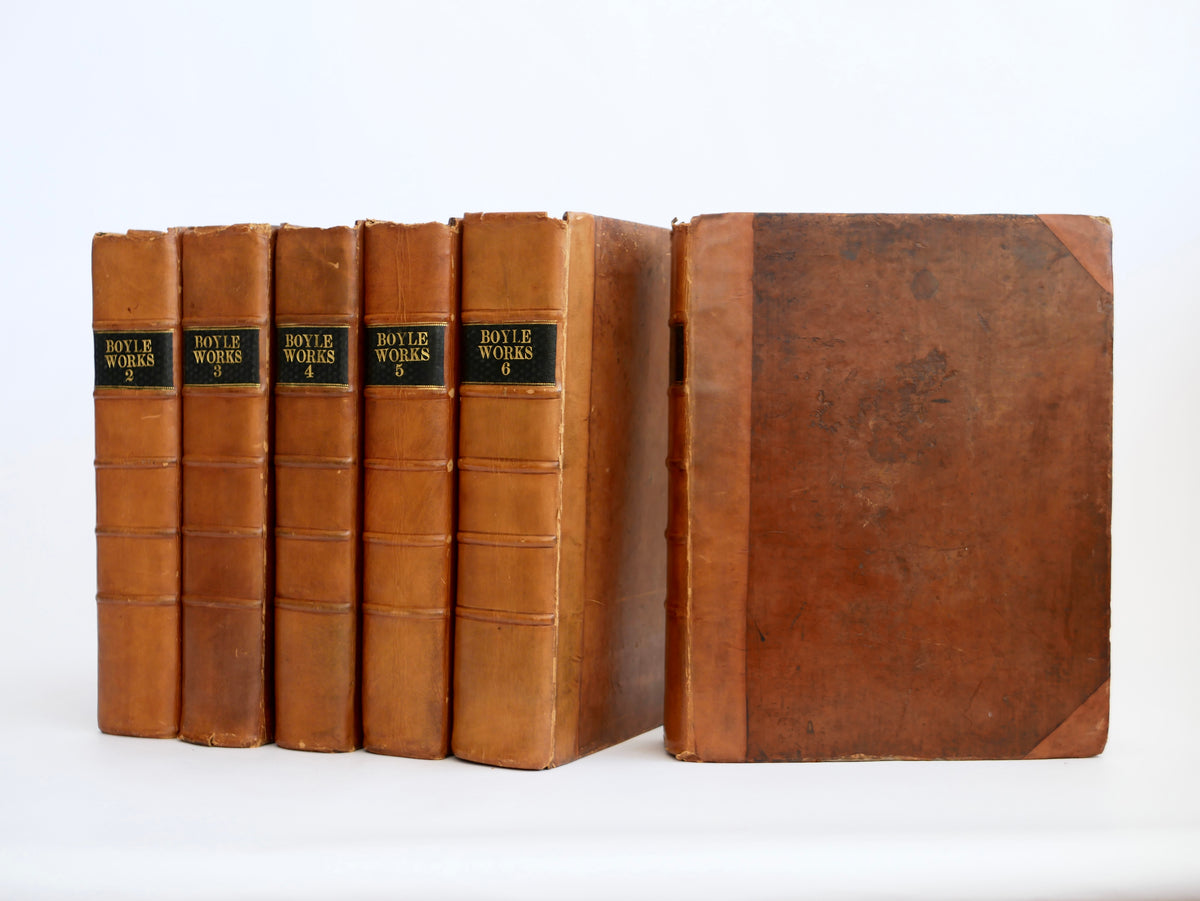 BOYLE, Robert. The Works of the Honourable Robert Boyle. In Six Volumes. London: J. and F. Rivington and others, 1772 — First Quarto Edition; Dunse Library Provenance