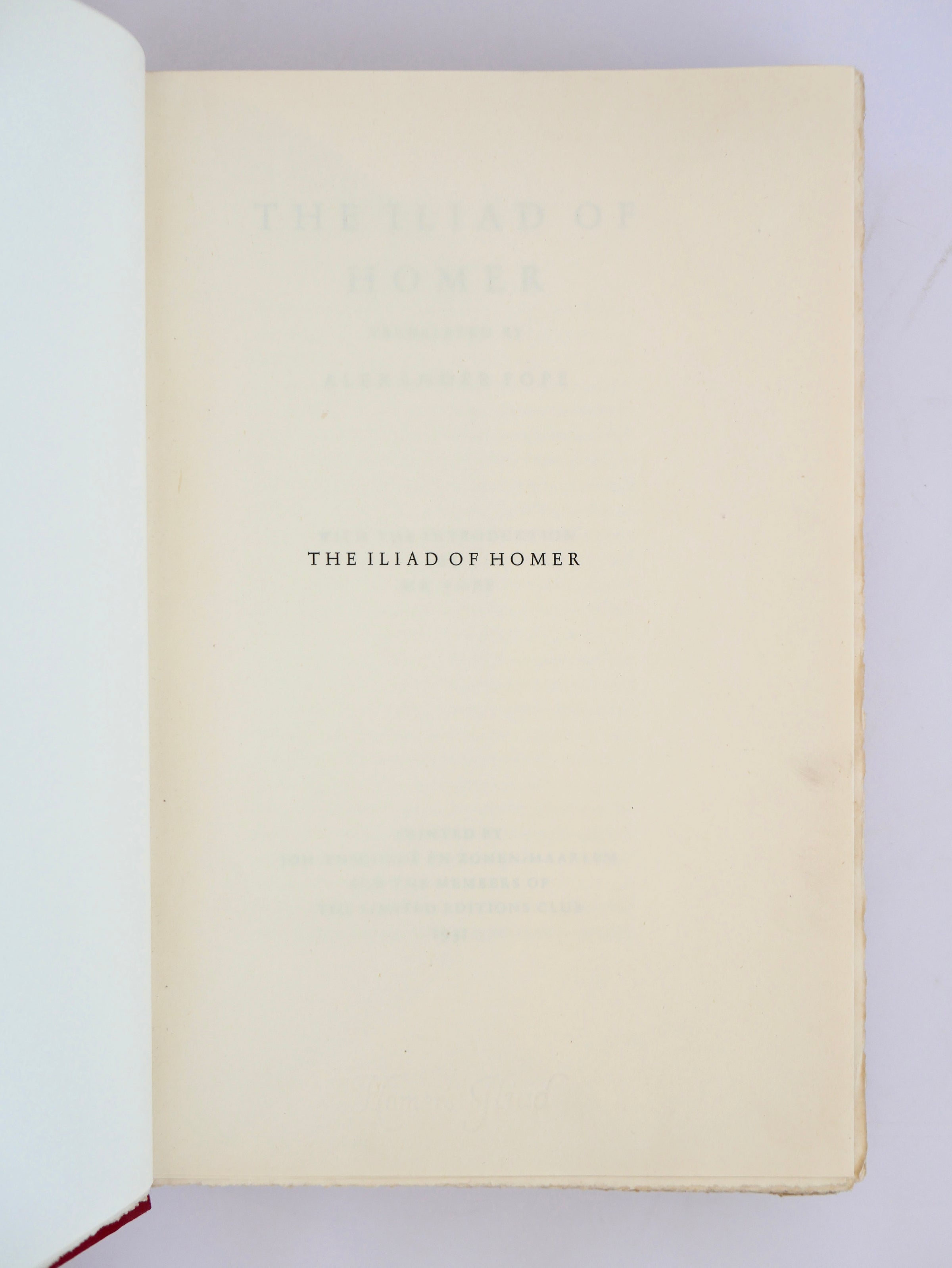 Homer in Pope's Augustan couplets, set by Jan van Krimpen — one of 1,500, signed by the great typographer