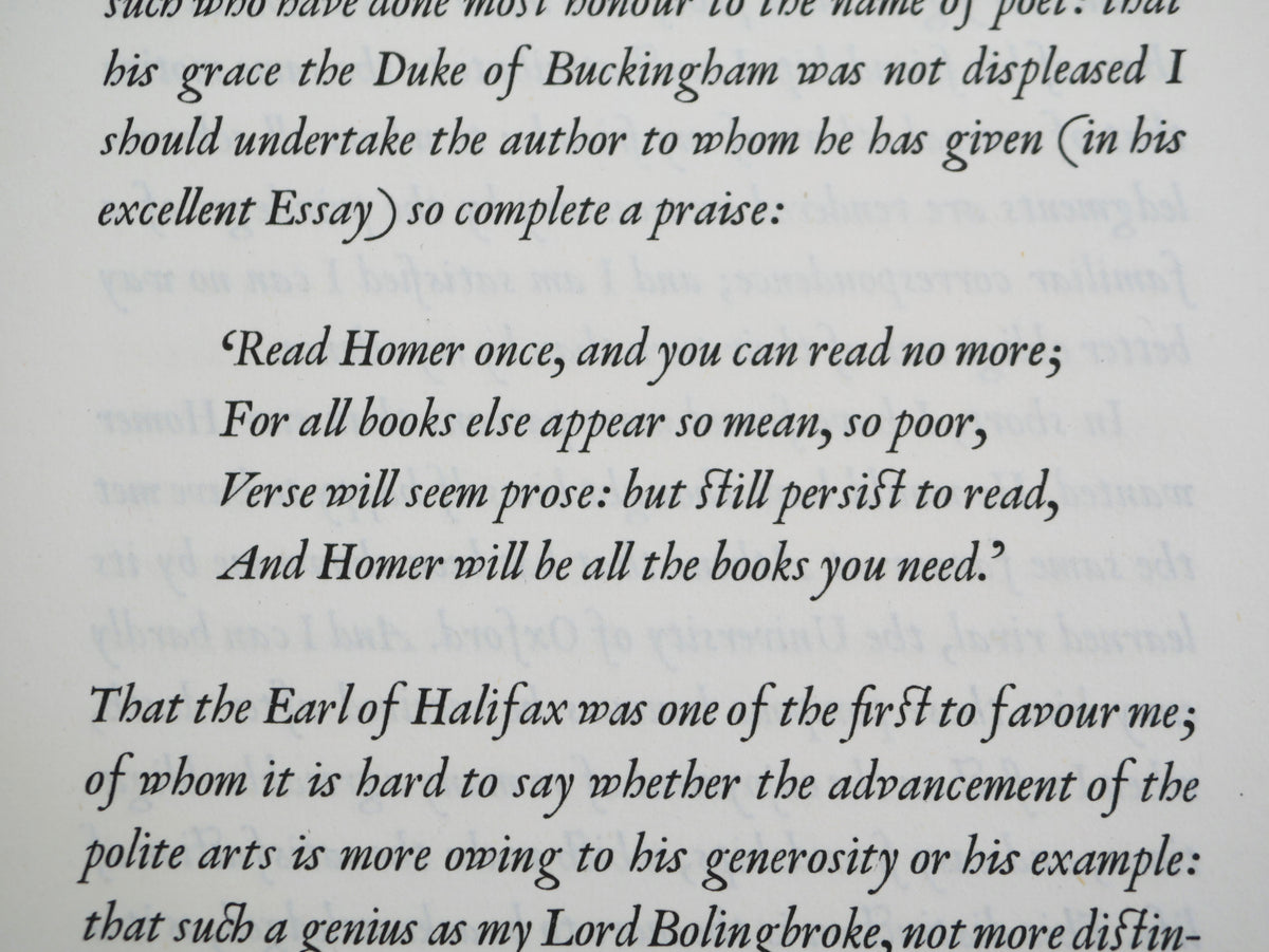 Homer in Pope's Augustan couplets, set by Jan van Krimpen — one of 1,500, signed by the great typographer