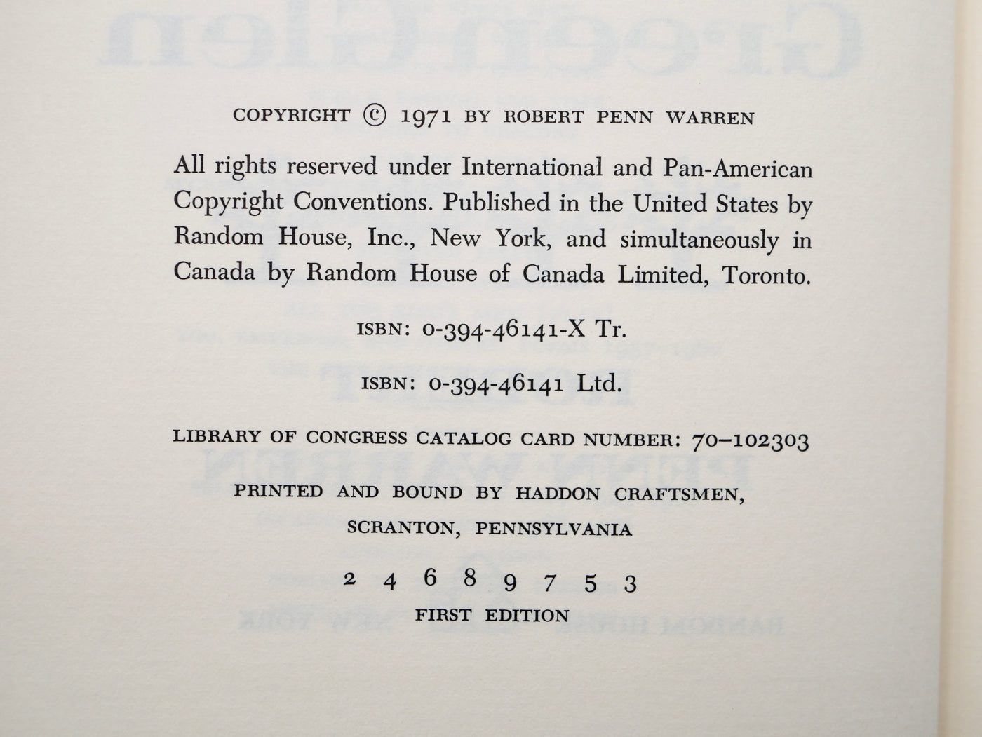 Robert Penn Warren’s Meet Me in the Green Glen — Signed Limited Edition, 1971