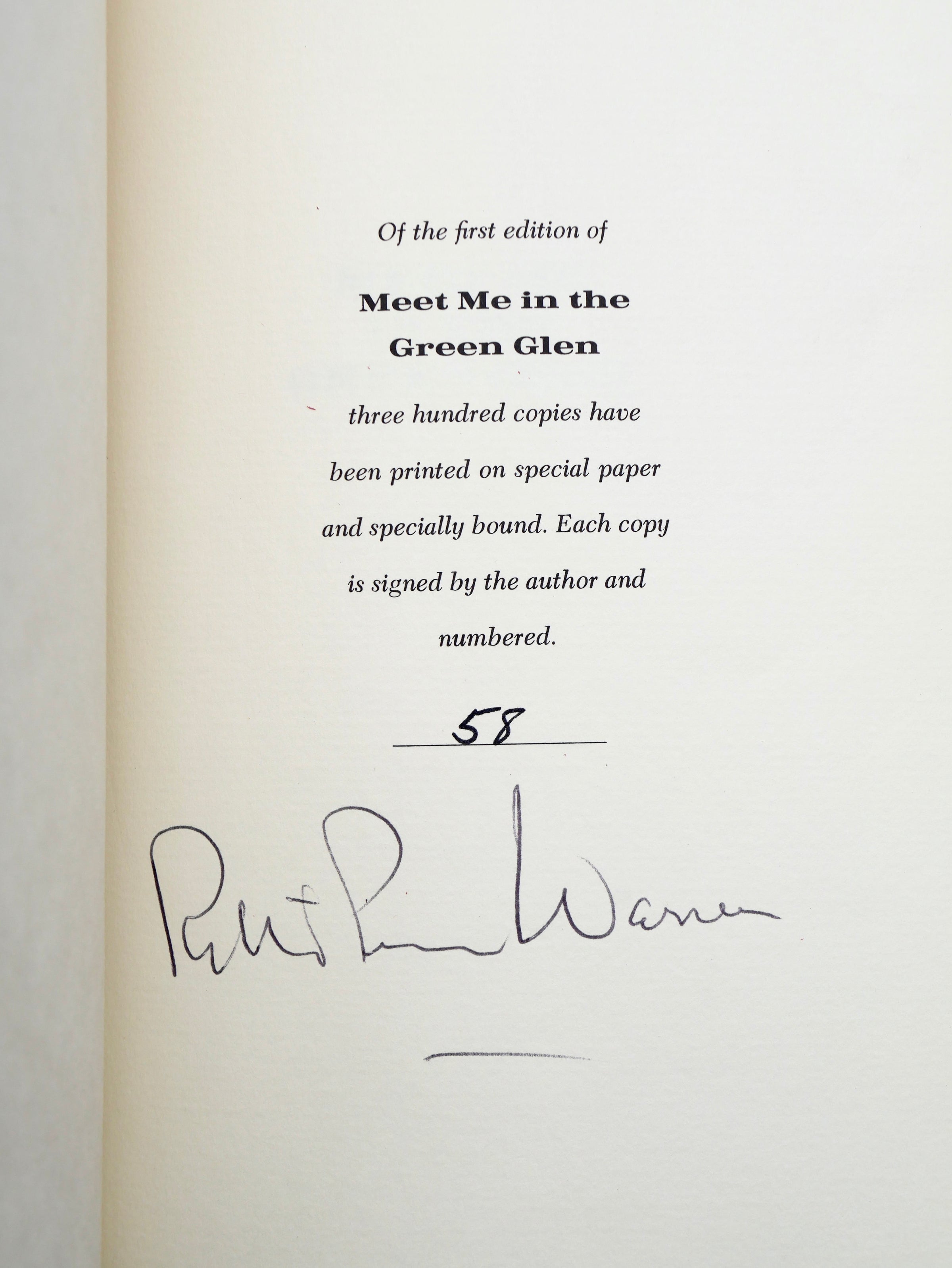 Robert Penn Warren’s Meet Me in the Green Glen — Signed Limited Edition, 1971