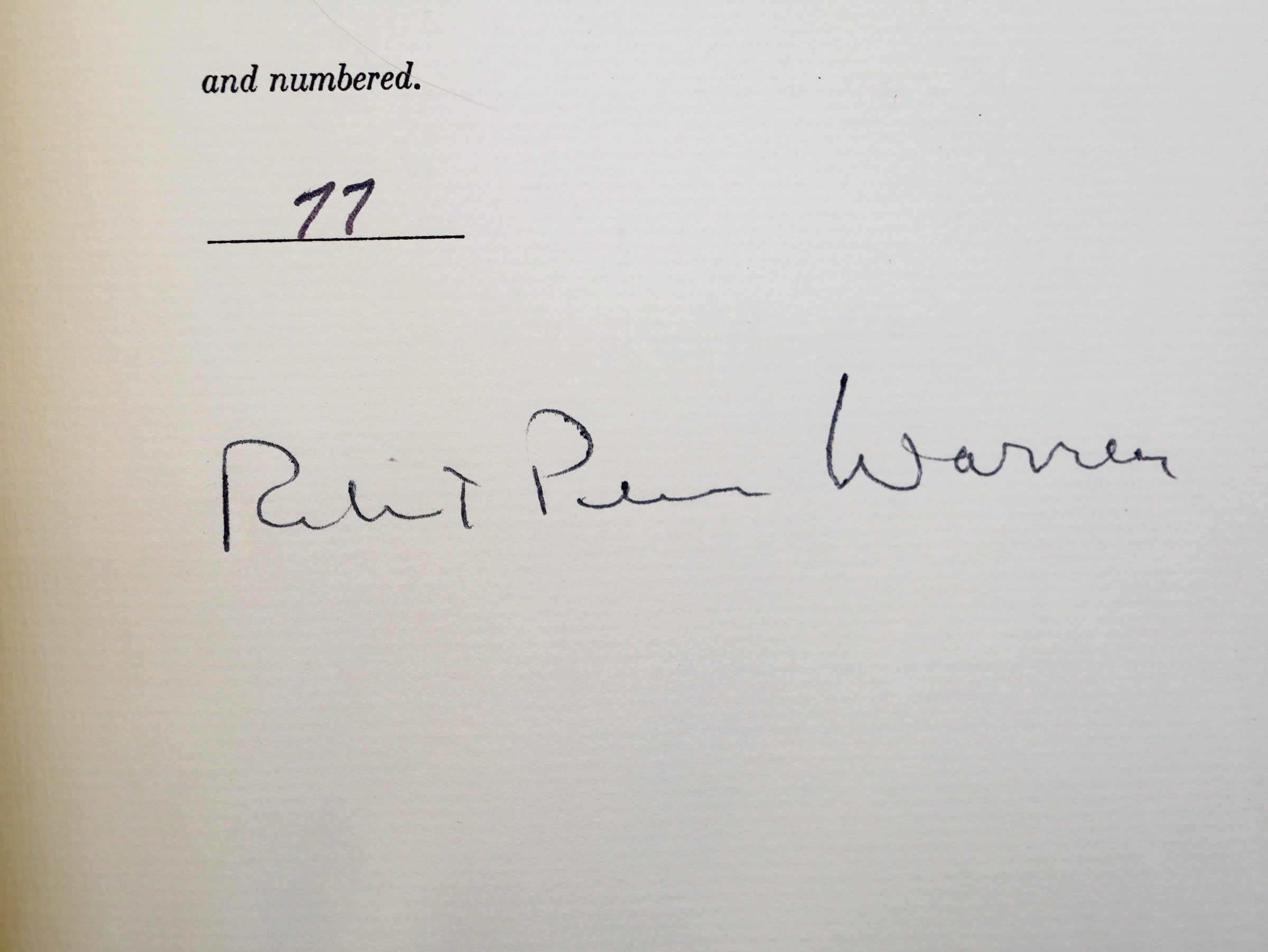 Robert Penn Warren’s Incarnations: Poems 1966–1968 Signed