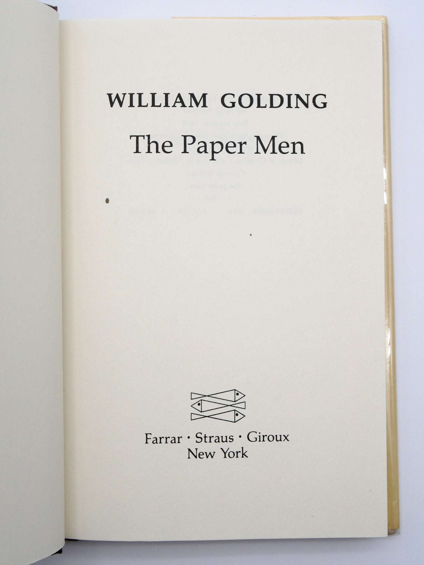 William Golding’s The Paper Men — First American Edition
