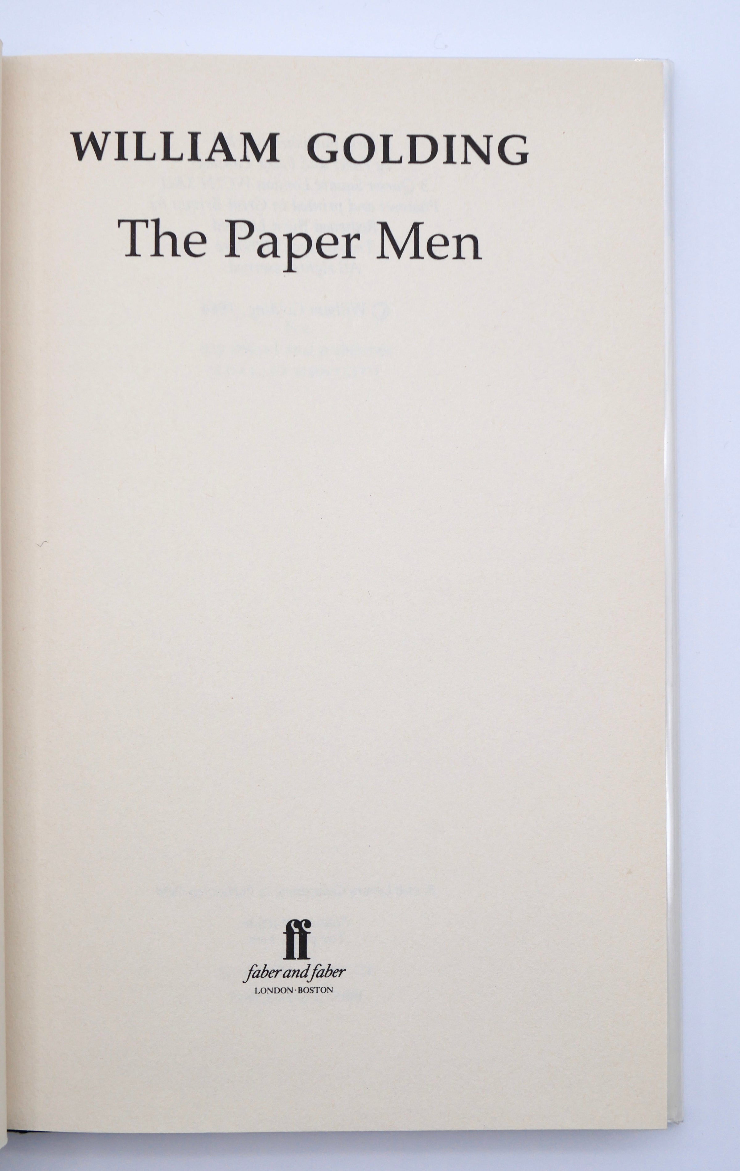 William Golding’s The Paper Men — First Edition