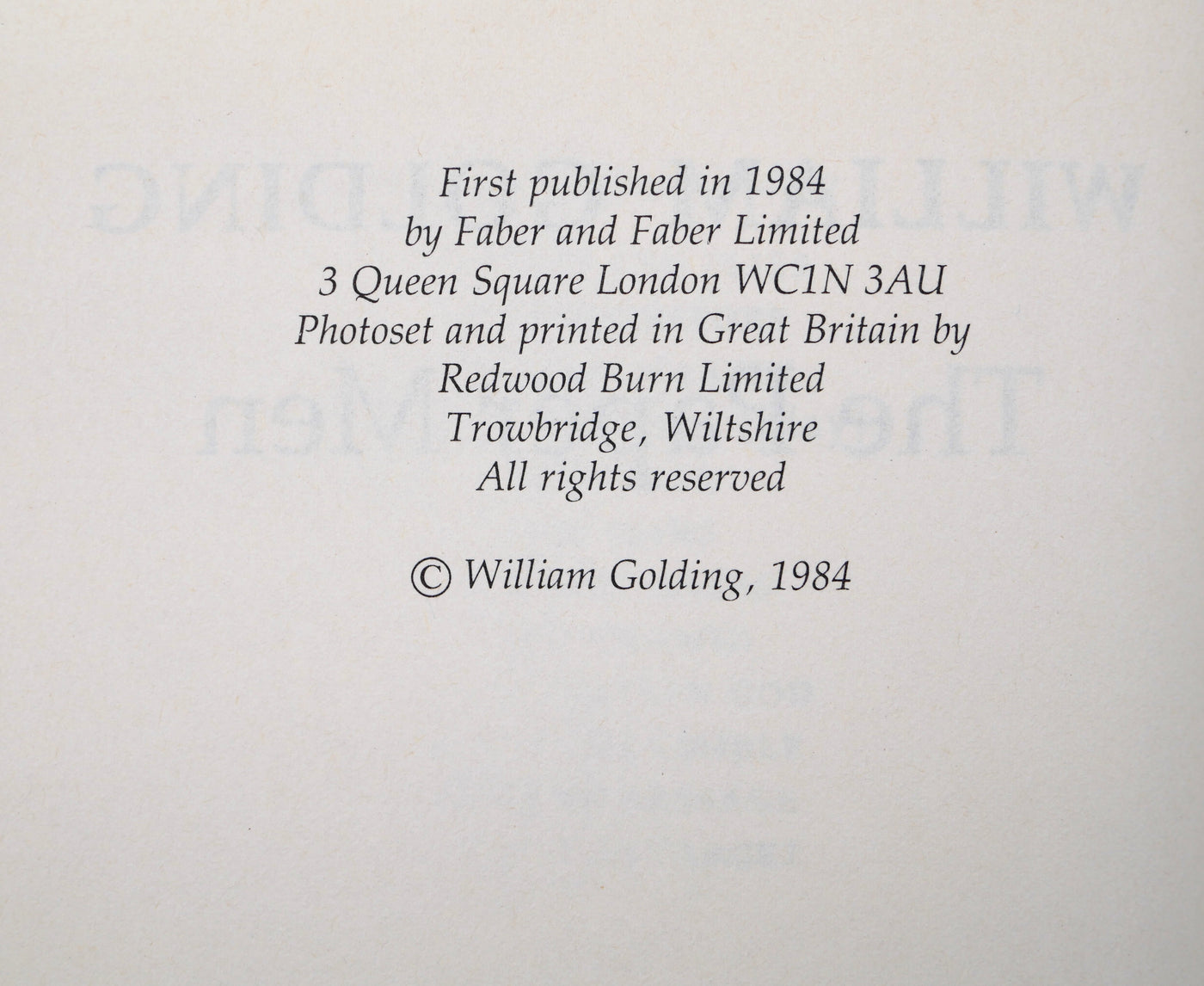 William Golding’s The Paper Men — First Edition