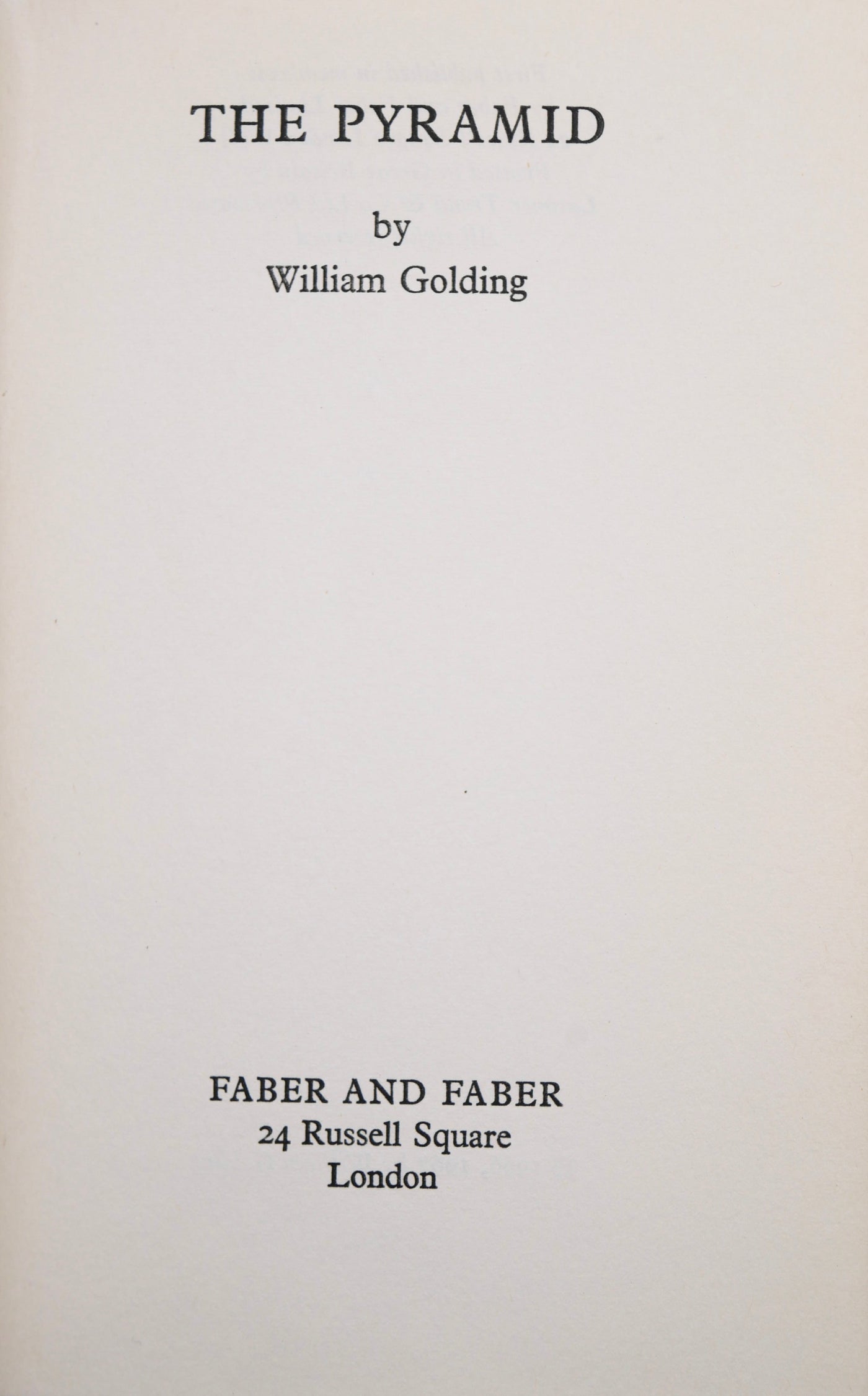 William Golding’s The Pyramid — First Edition