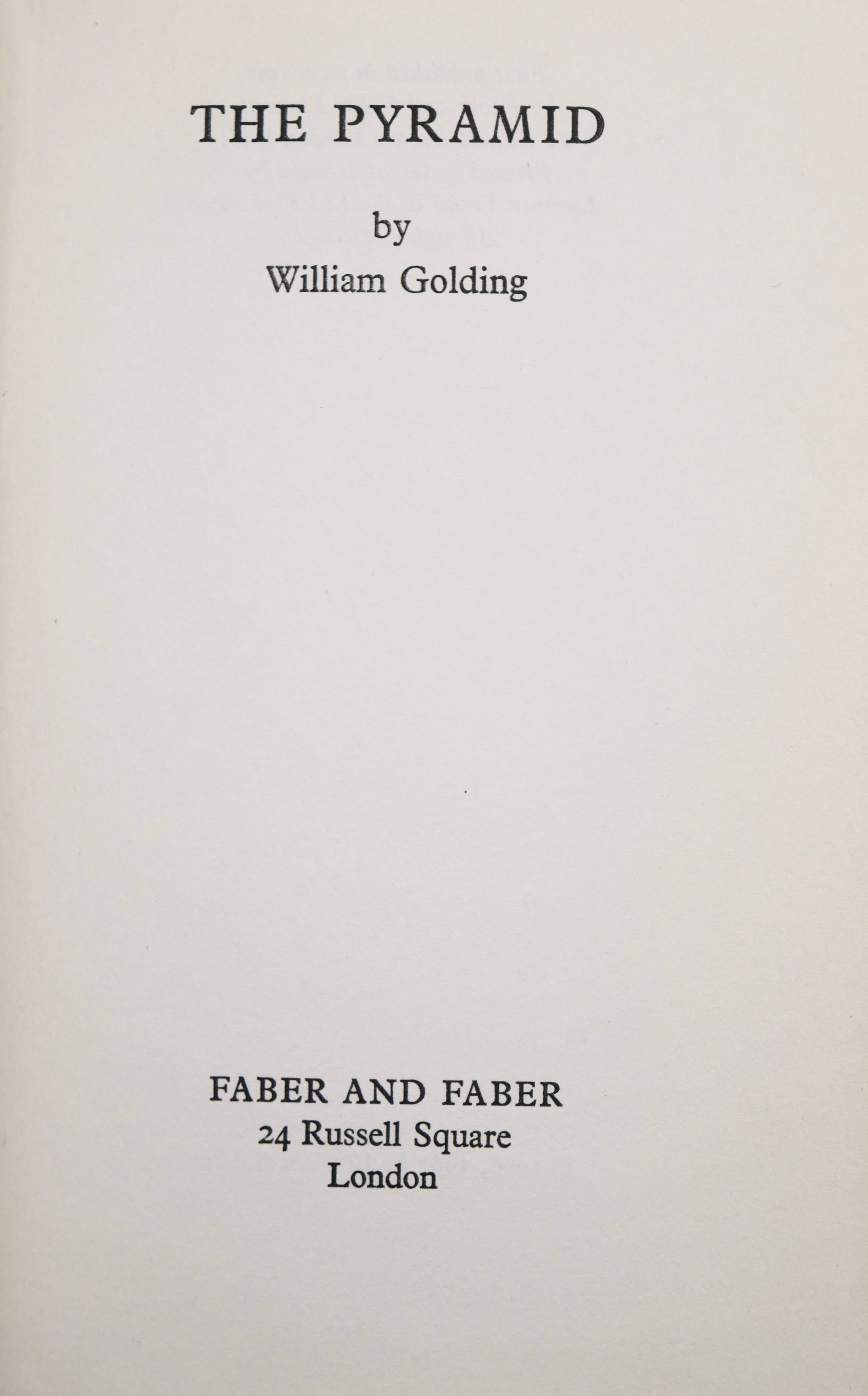 William Golding’s The Pyramid — First Edition