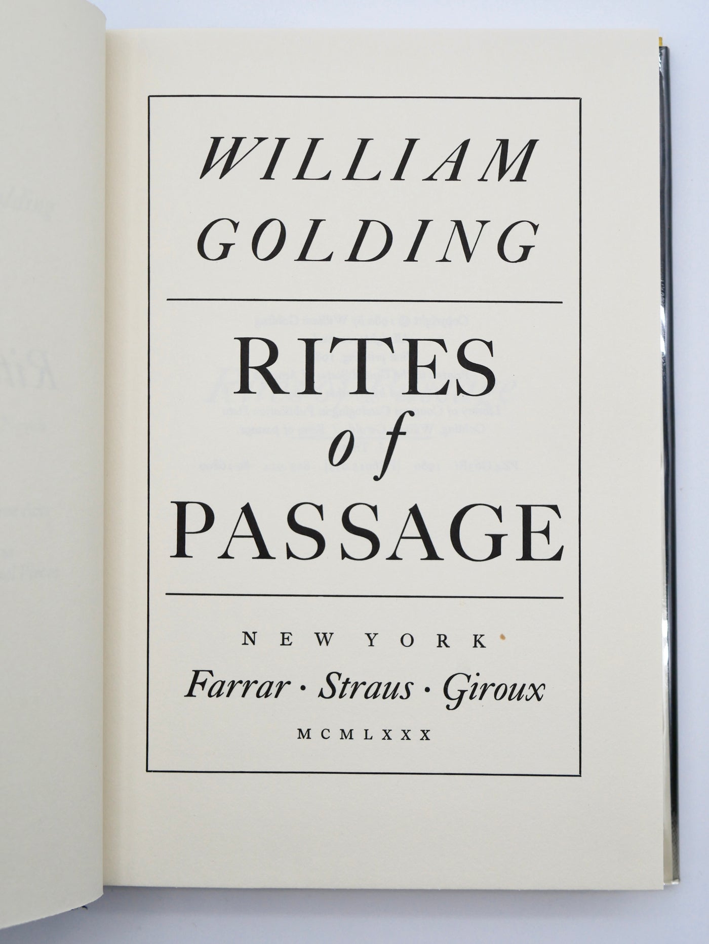 William Golding’s Rites of Passage: The 1980 Booker Prize Winner