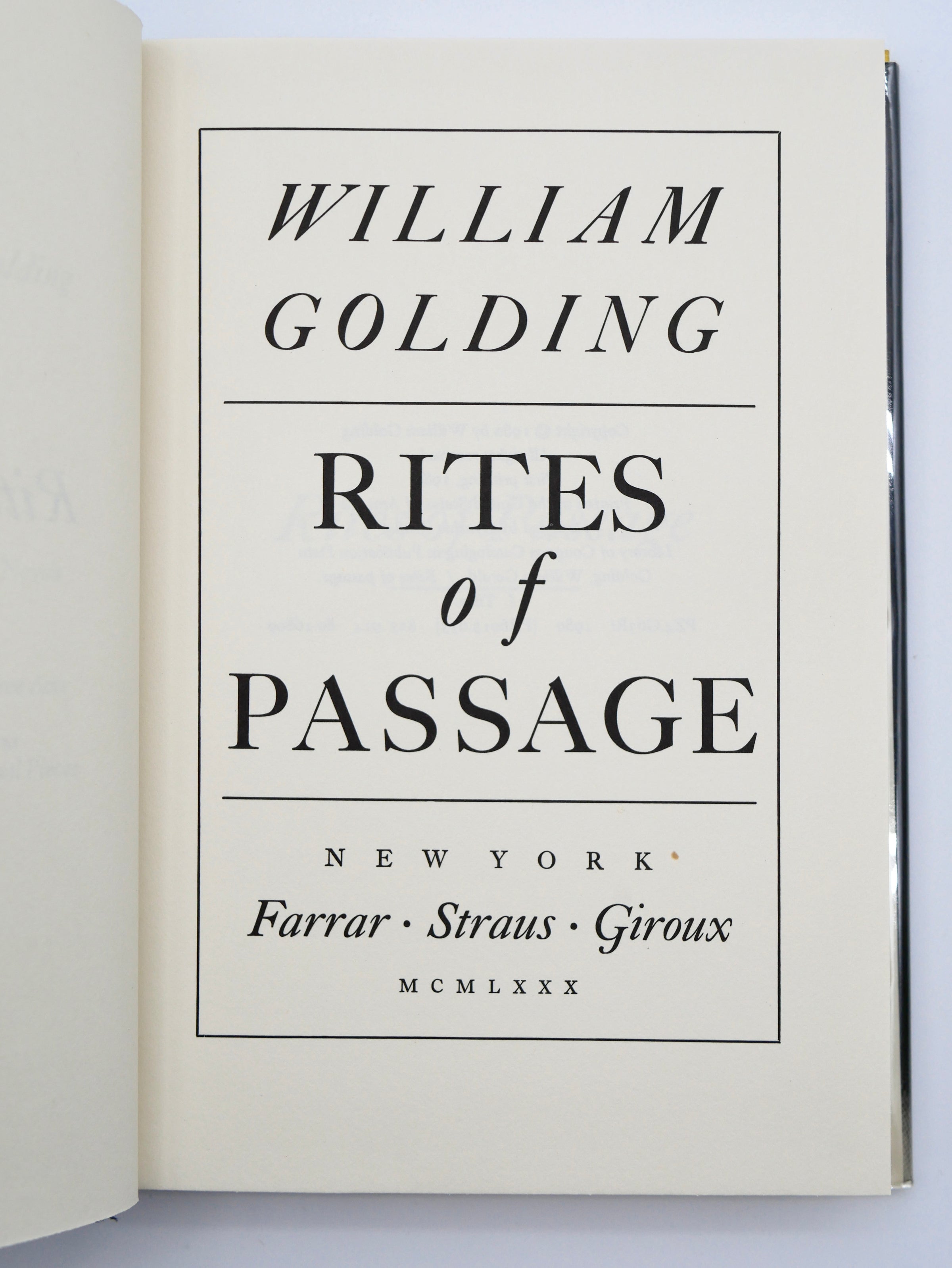William Golding’s Rites of Passage: The 1980 Booker Prize Winner