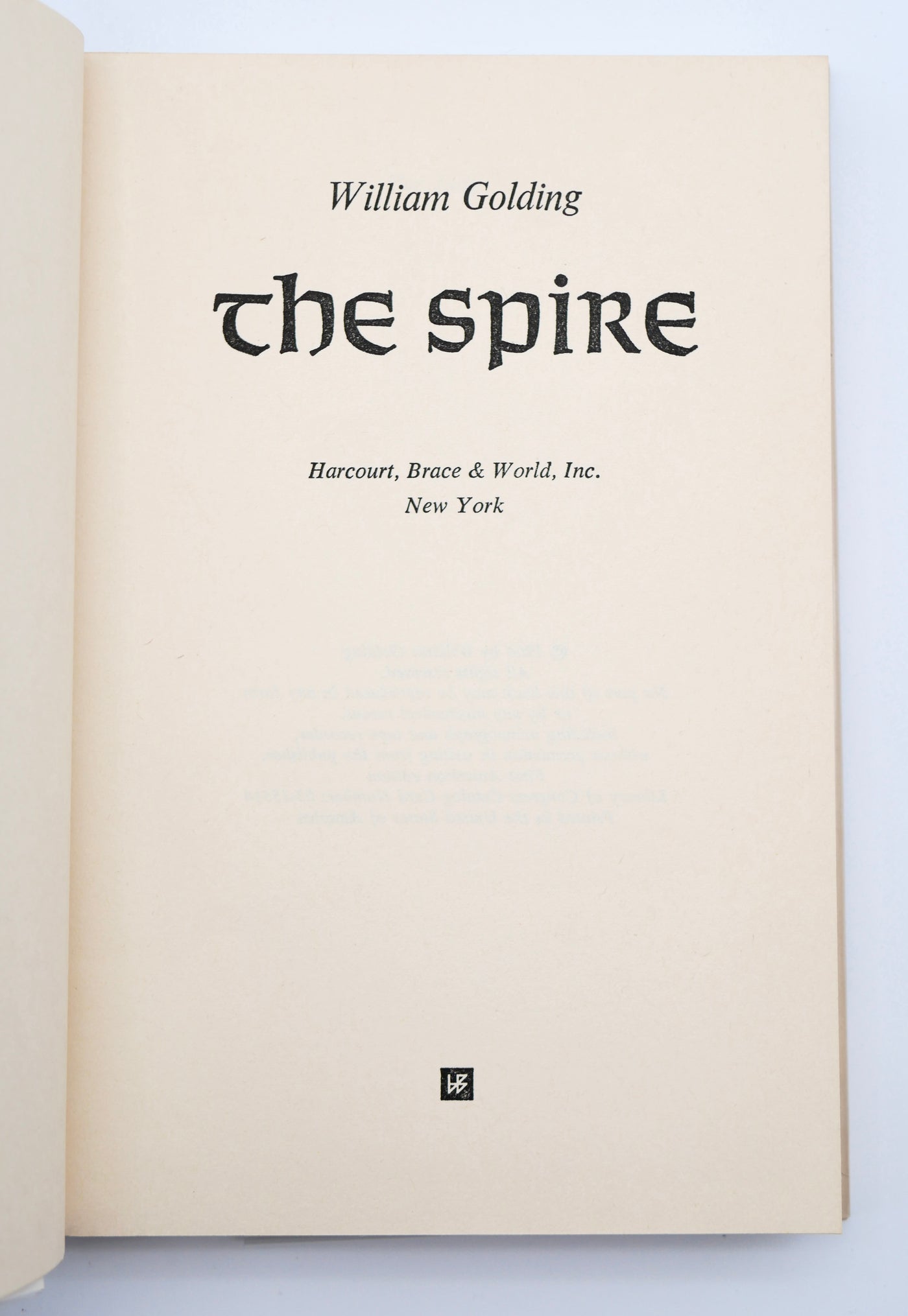 William Golding’s The Spire: First US Edition