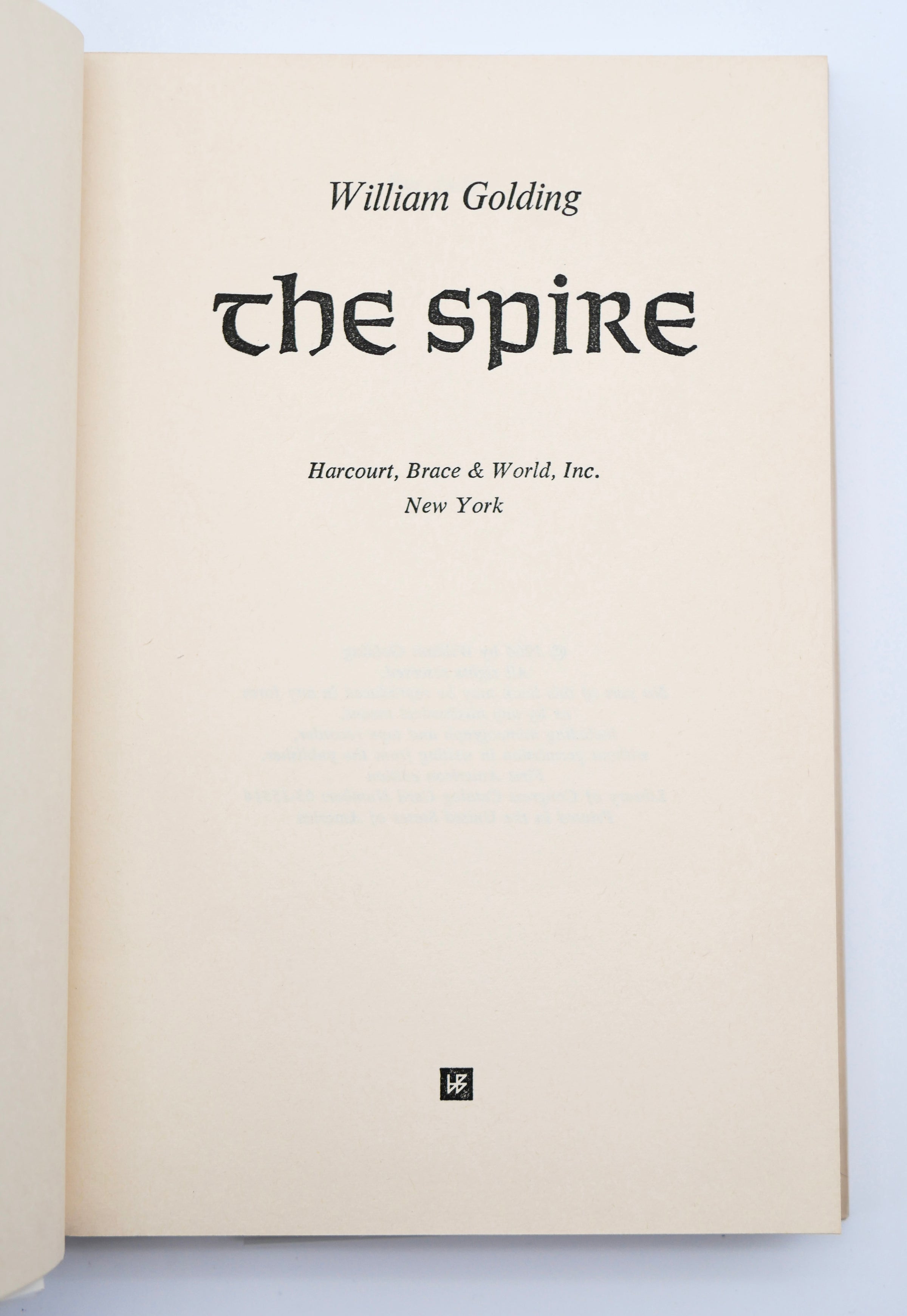 William Golding’s The Spire: First US Edition