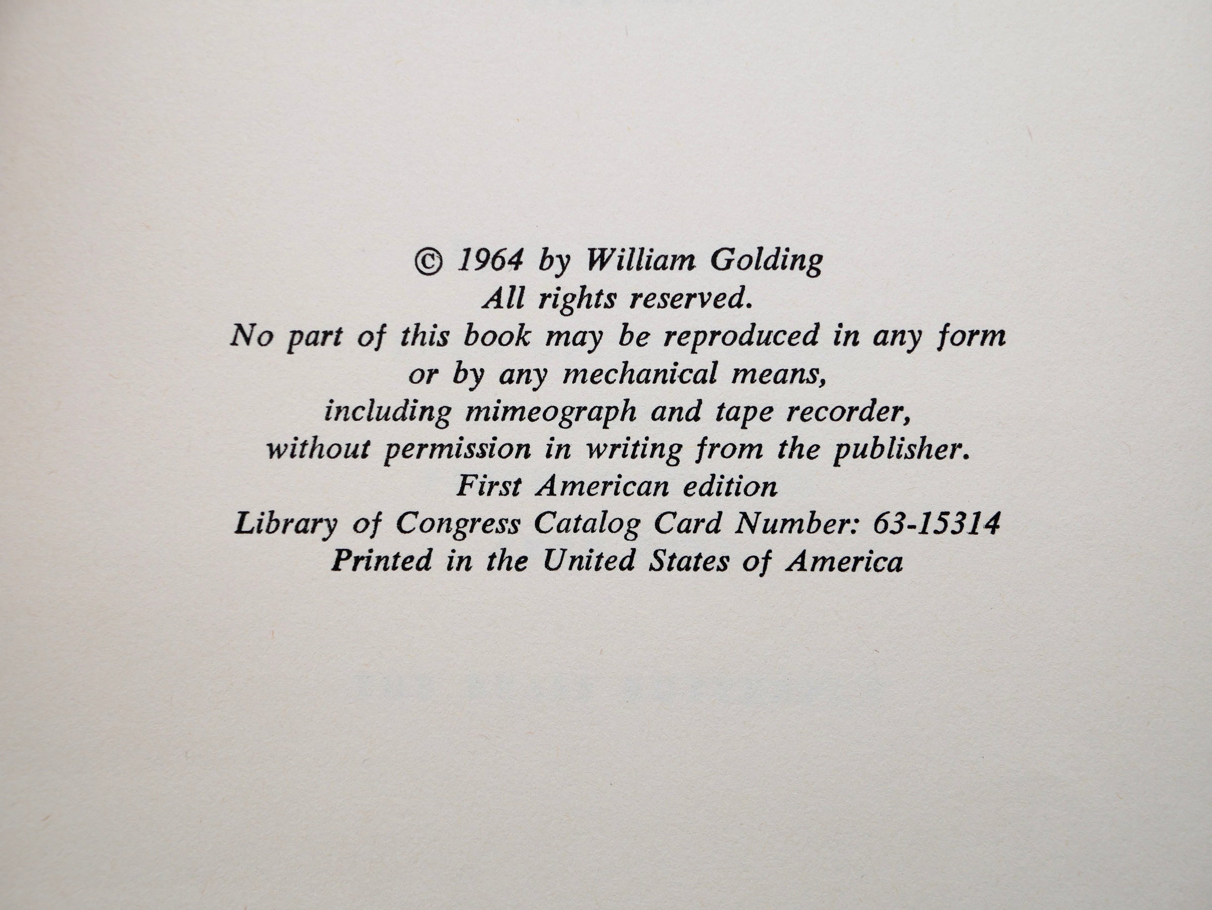 William Golding’s The Spire: First US Edition