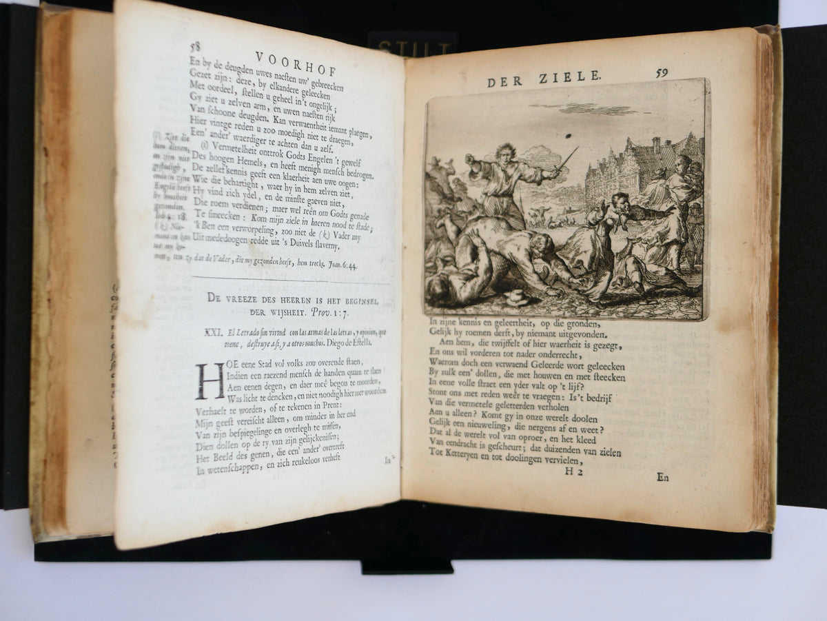 From the Rembrandt Circle: Het Voorhof der Ziele — Frans van Hoogstraten, Rotterdam 1668. First Edition, First Issue, with 60 Etchings by Romeyn de Hooghe