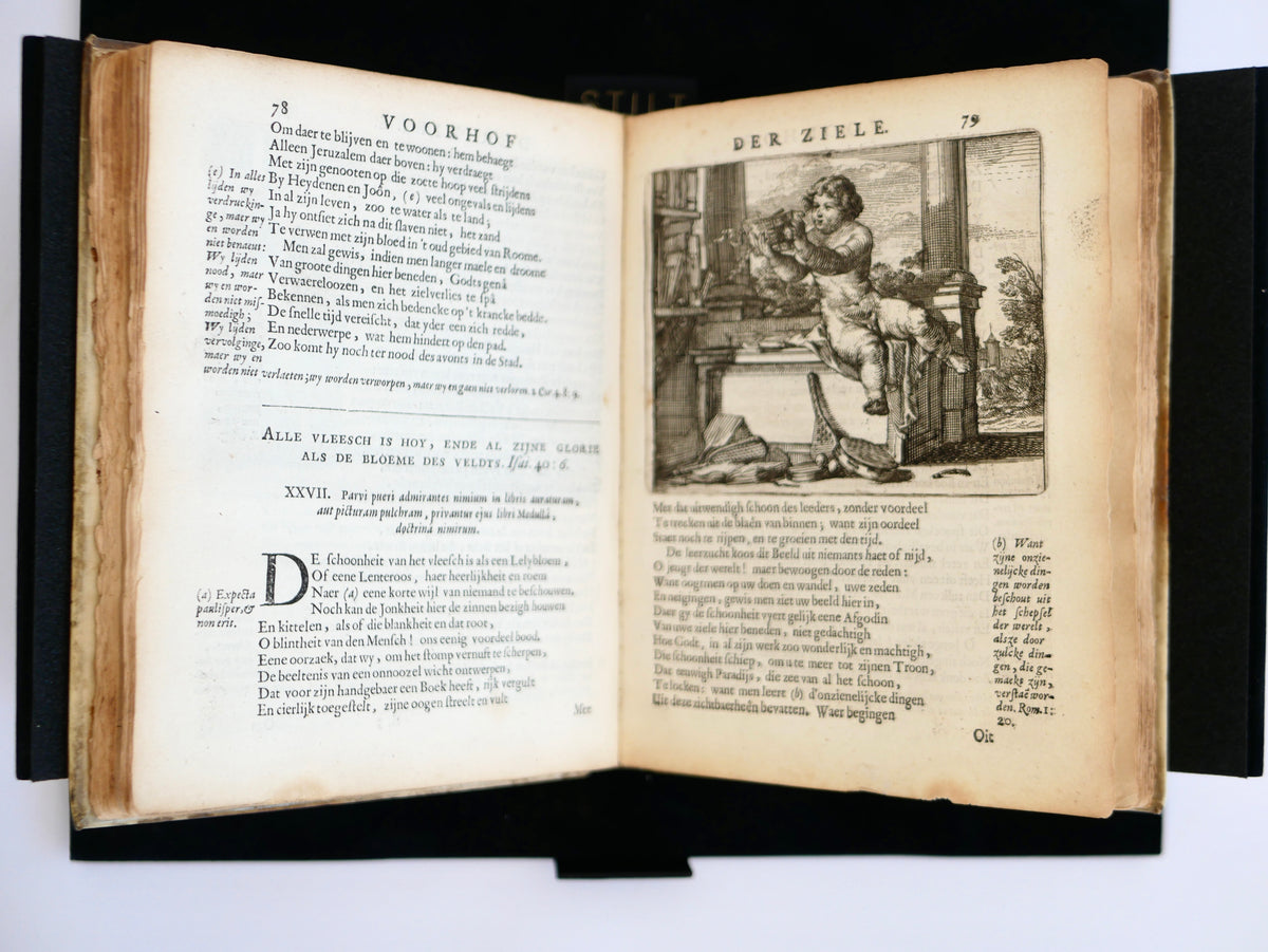 From the Rembrandt Circle: Het Voorhof der Ziele — Frans van Hoogstraten, Rotterdam 1668. First Edition, First Issue, with 60 Etchings by Romeyn de Hooghe