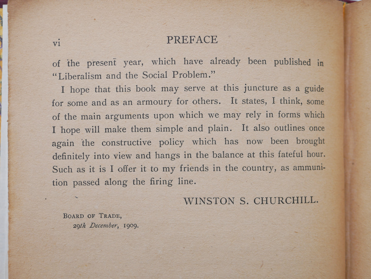 The People’s Rights — Winston S. Churchill — First Edition, Second Issue, London, 1910, in Half Morocco