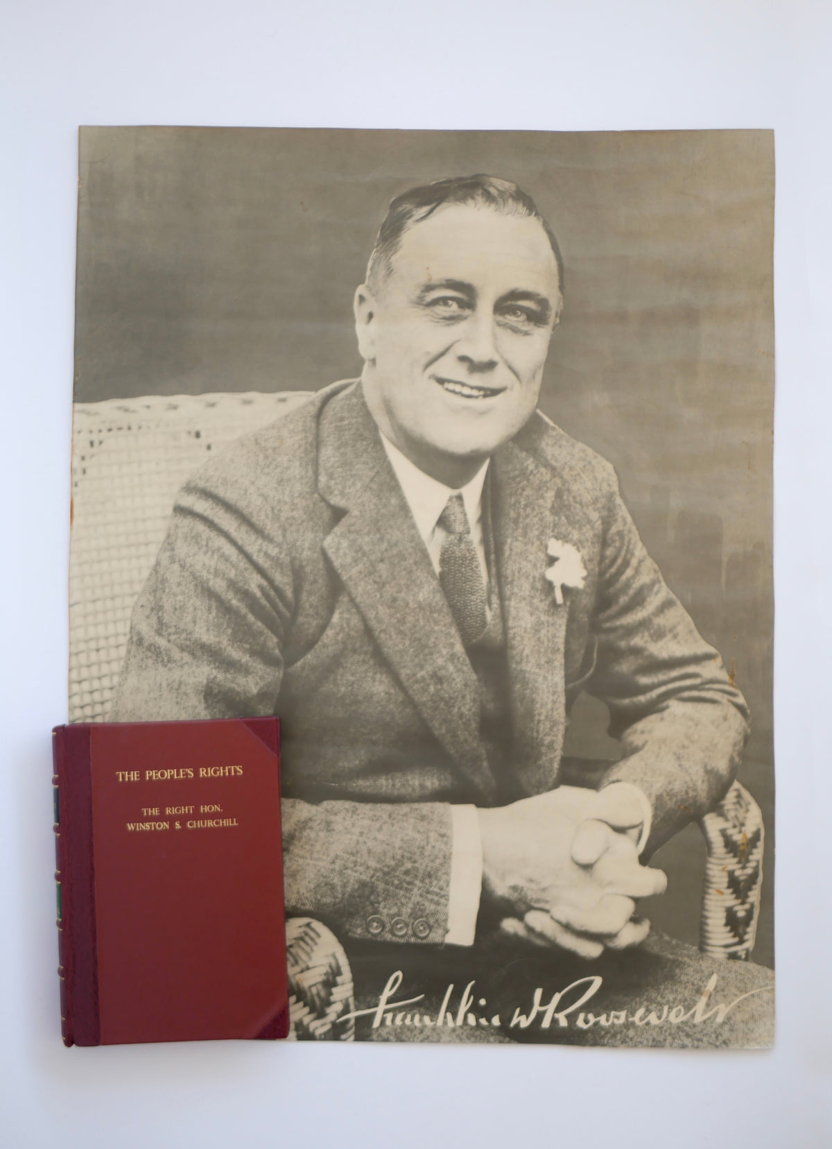 Franklin D. Roosevelt — Large Sepia Portrait Poster with Facsimile Signature — Chicago, c. 1932