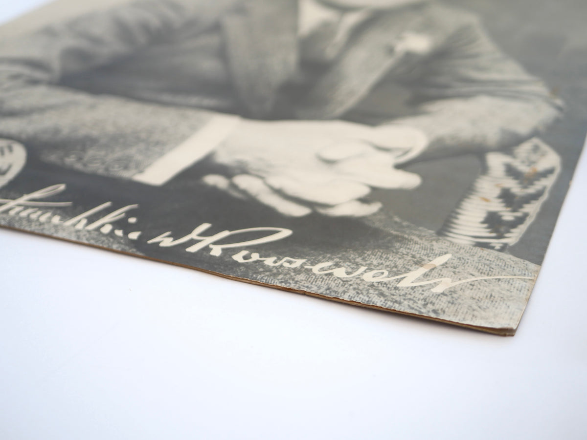 Franklin D. Roosevelt — Large Sepia Portrait Poster with Facsimile Signature — Chicago, c. 1932