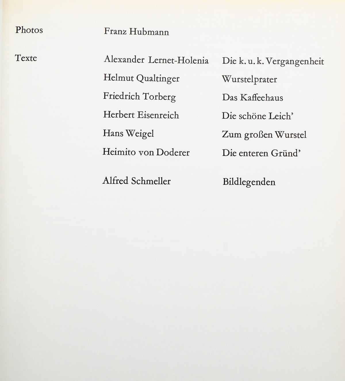 Wien. Vorstadt Europas — Signed by Franz Hubmann — Zürich, Artemis, 1963, First Edition