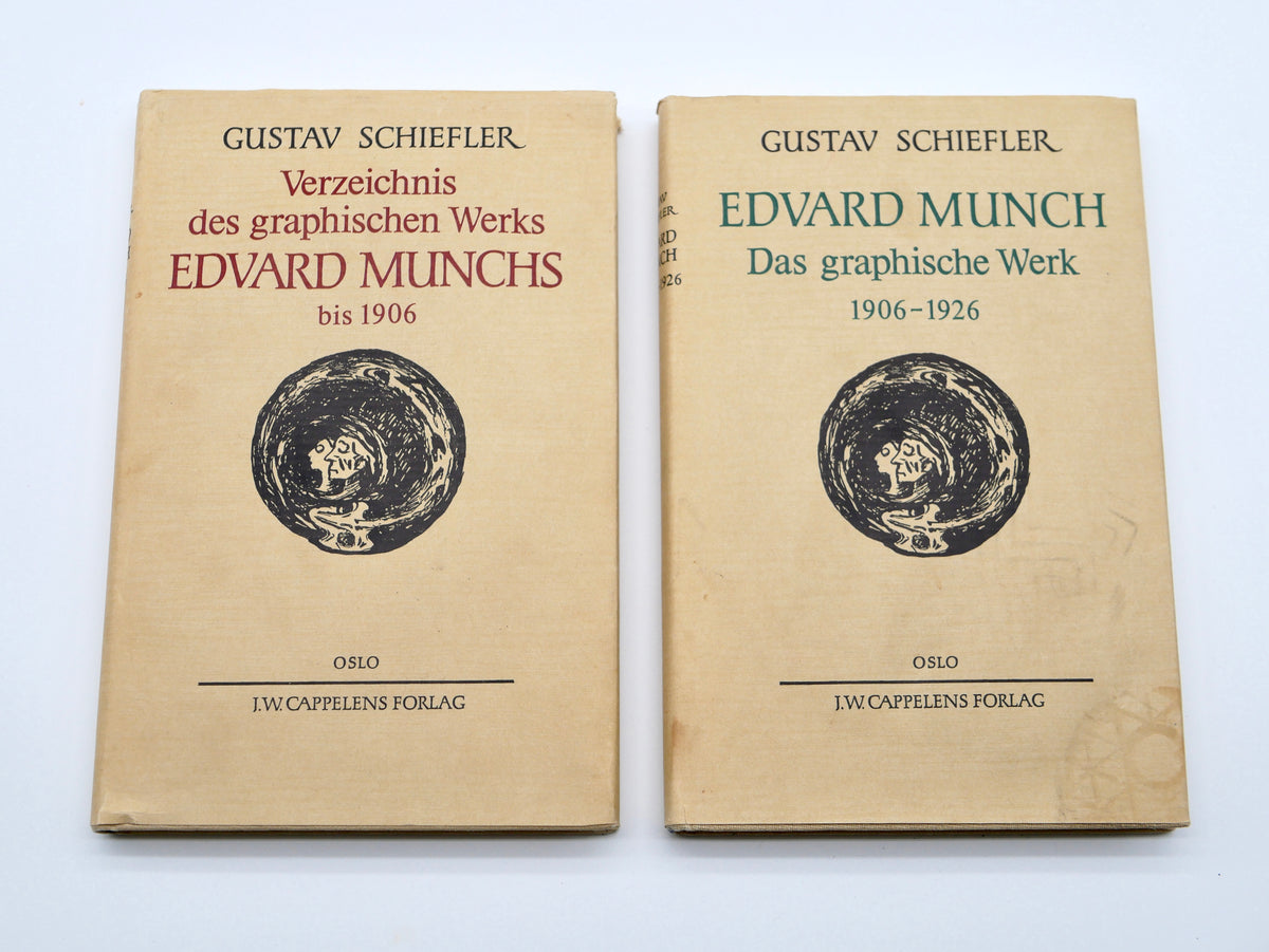 Edvard Munch’s Graphic Work — Gustav Schiefler’s Catalogues, Two Volumes — Oslo, Cappelen, 1974