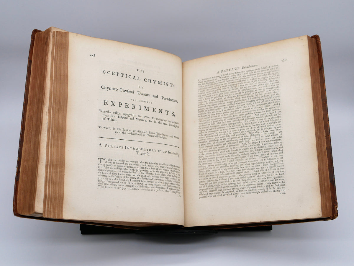 BOYLE, Robert. The Works of the Honourable Robert Boyle. In Six Volumes. London: J. and F. Rivington and others, 1772 — First Quarto Edition; Dunse Library Provenance