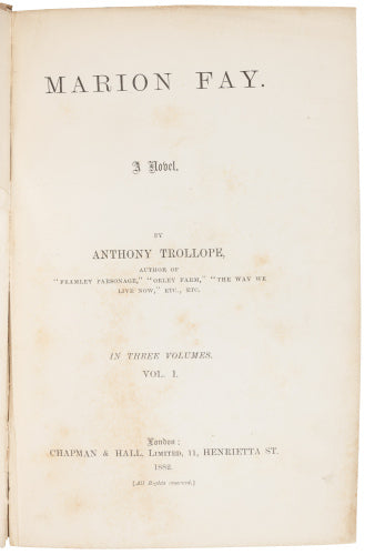 A late Trollope triple-decker in the original three volumes — a novel of love across the barriers of rank