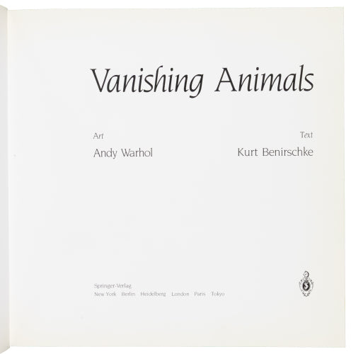 Among the last books Andy Warhol made — sixteen images of endangered animals, inscribed by the scientist who wrote the text