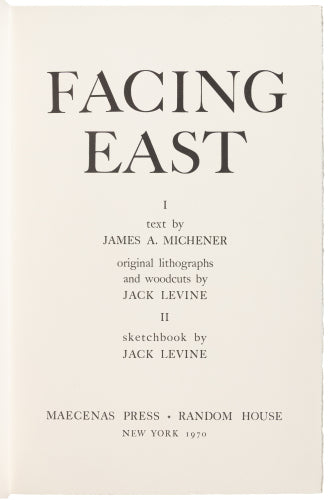 A lavish livre d'artiste of Jack Levine's ukiyo-e — with four original lithographs and a vellum woodcut, signed twice by both artist and author