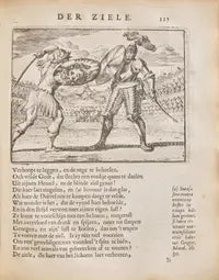 Emblem at p. 127, the armoured champion in the lists, etched by Romeyn de Hooghe