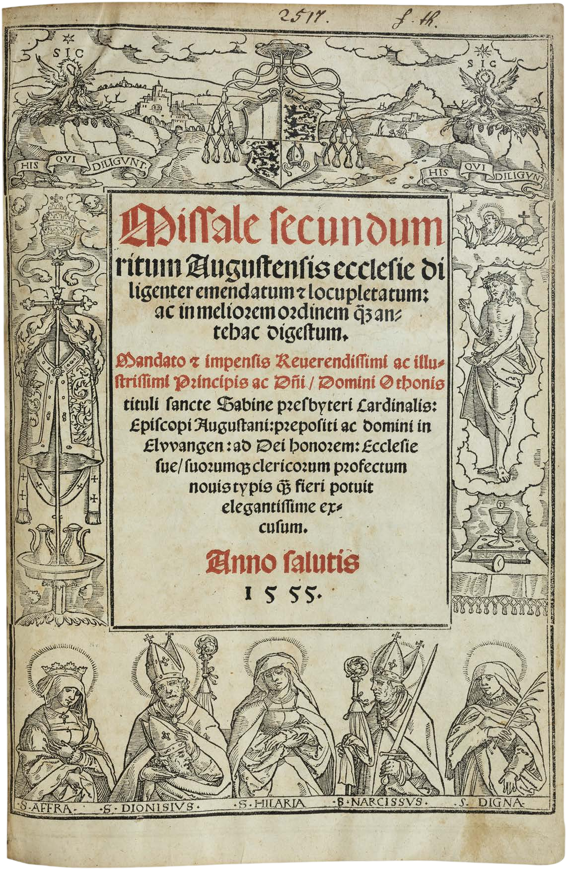 The Augsburg Missal of 1555 Printed for Cardinal Otto Truchseß von Waldburg