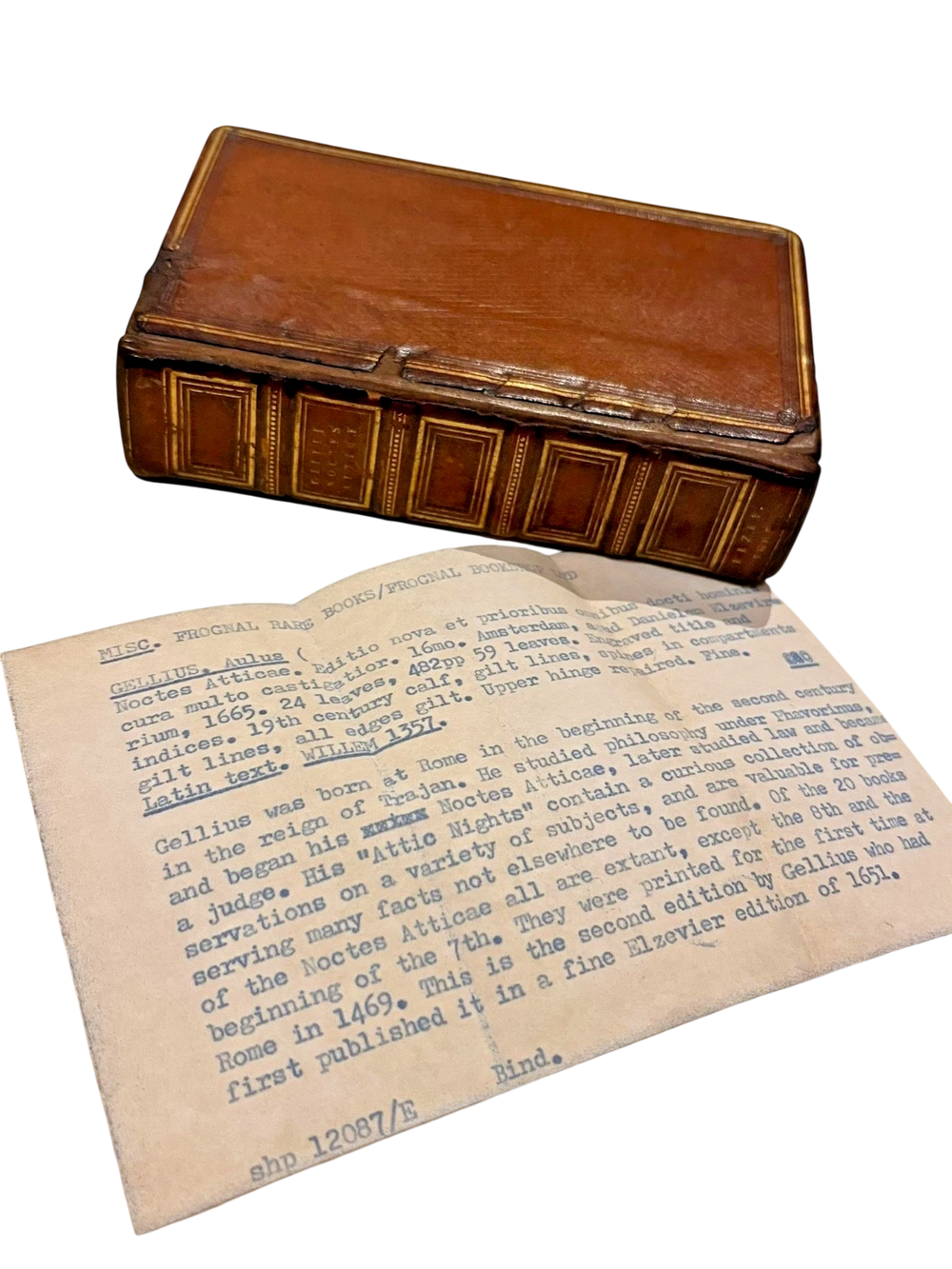 Elzevir Edition of Aulus Gellius’ Noctes Atticae