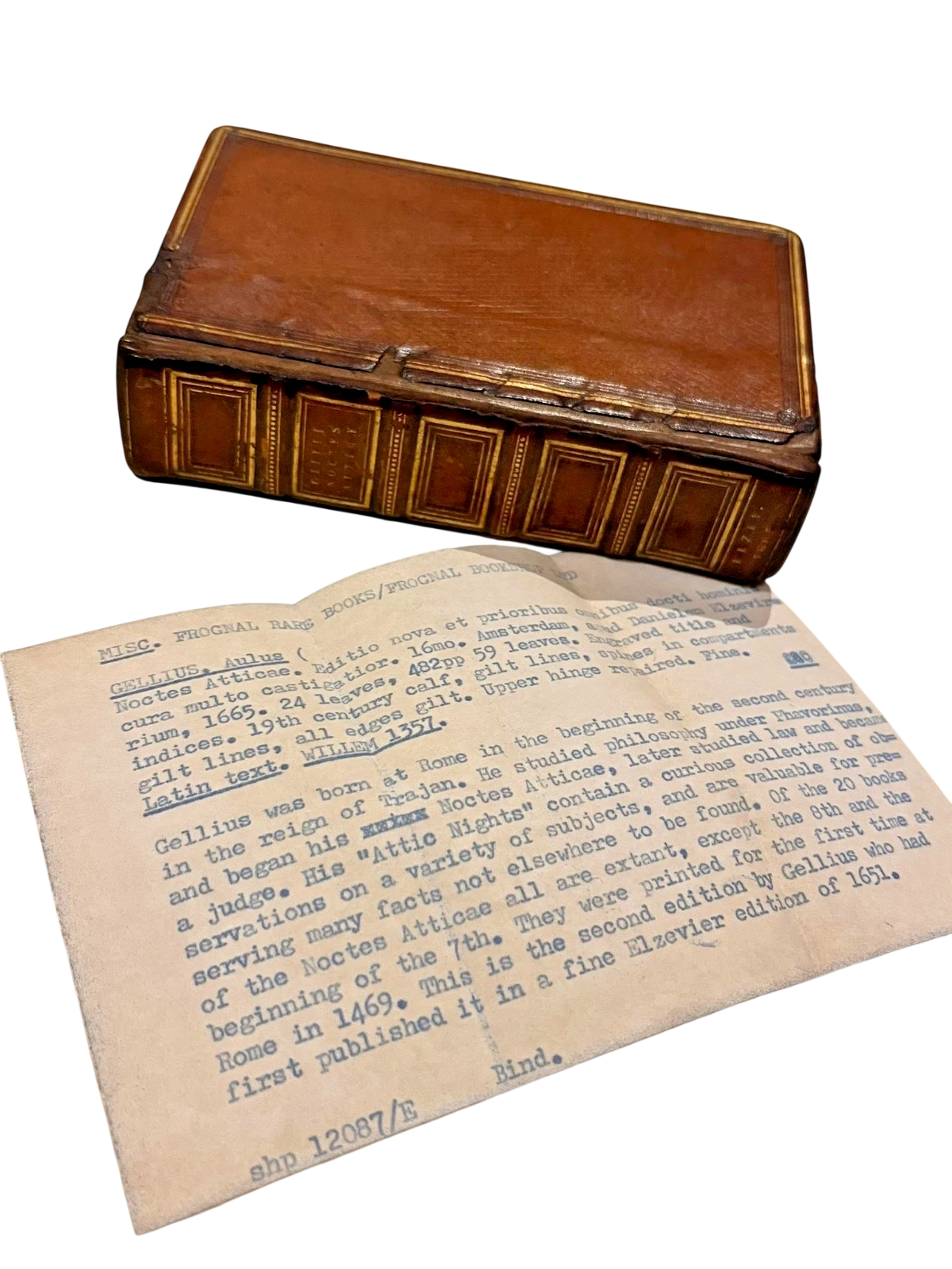 Elzevir Edition of Aulus Gellius’ Noctes Atticae