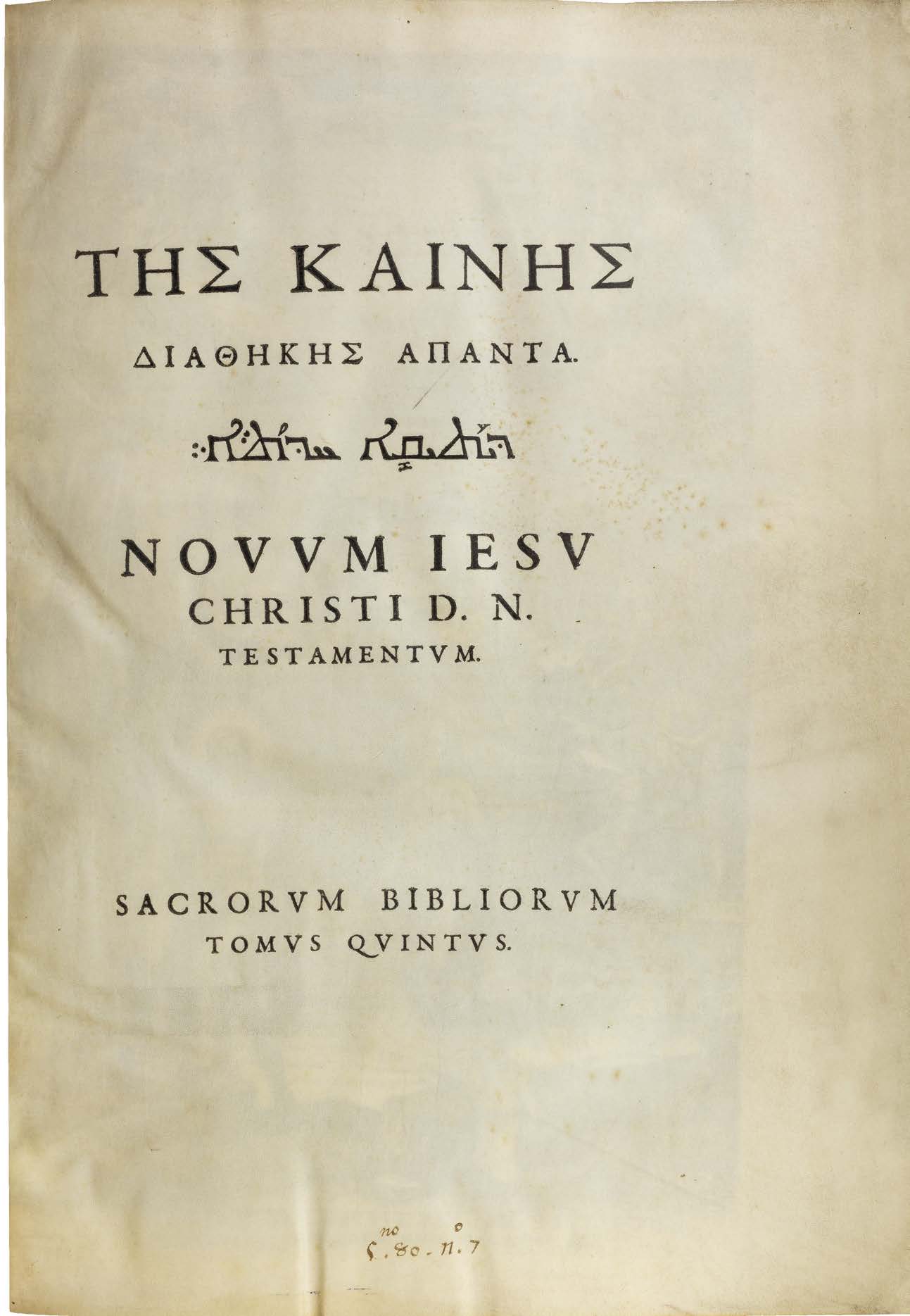 Plantin’s Polyglot New Testament Printed on Vellum for Philip II of Spain