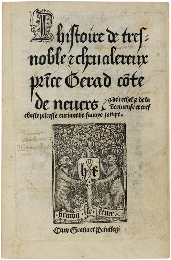 The Earliest Known Printing of Gerard de Nevers