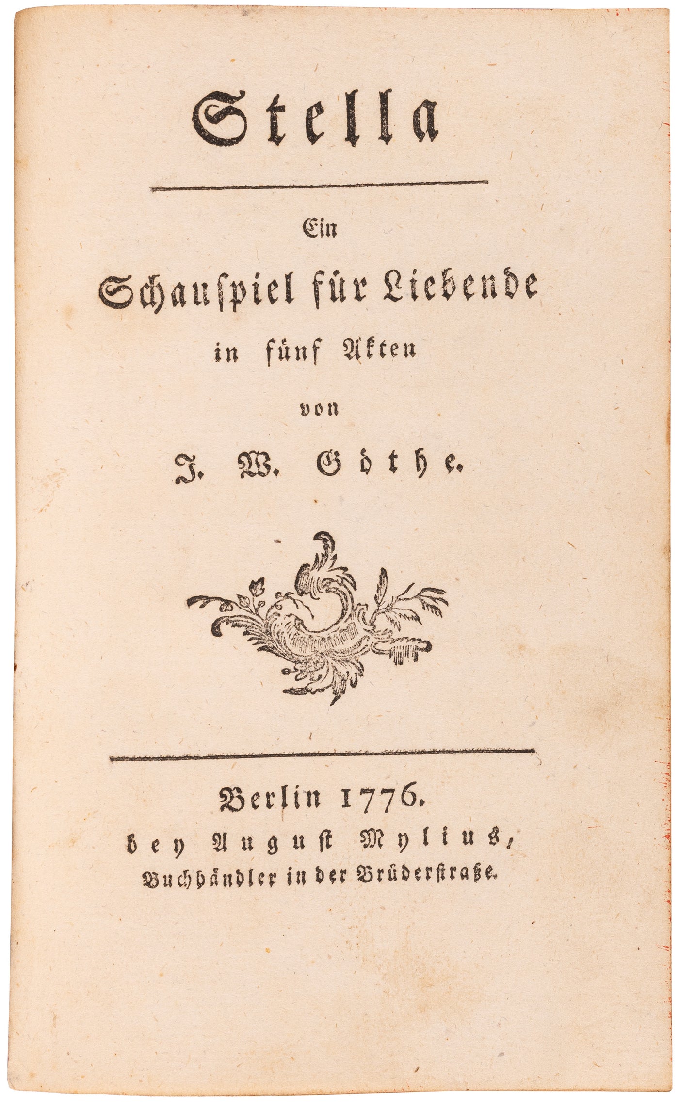 Götz von Berlichingen, the first printing of the rare second edition, bound by an early reader with Stella, first edition