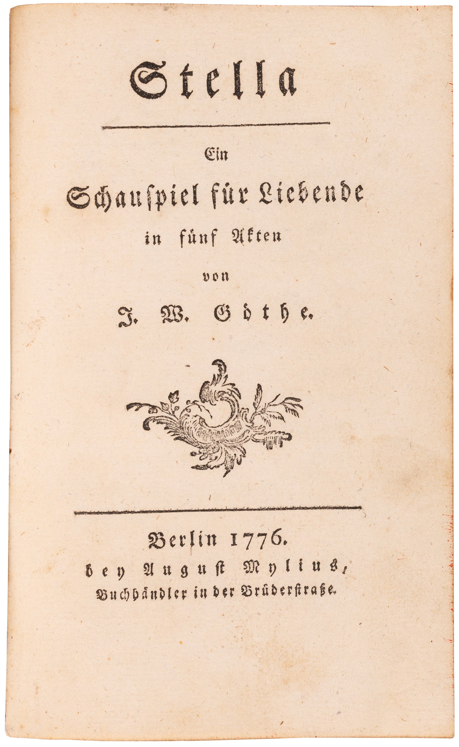 Götz von Berlichingen, the first printing of the rare second edition, bound by an early reader with Stella, first edition