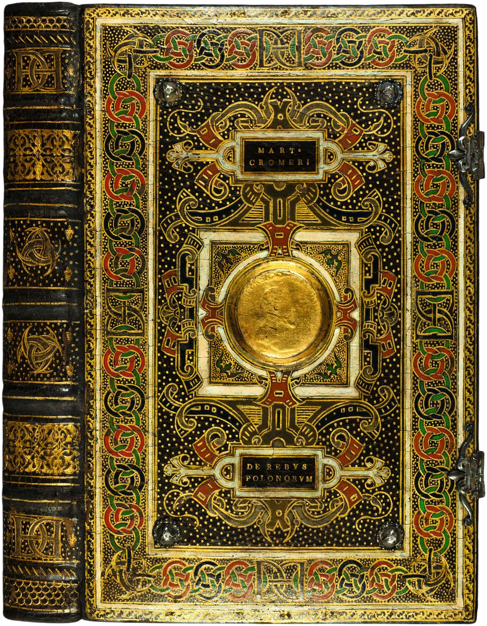 Decorative book cover with gold and black design