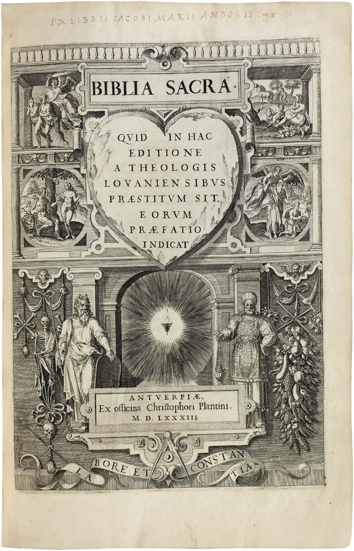 Plantin’s Great Engraved Bible in the Largest Known Fanfare Binding