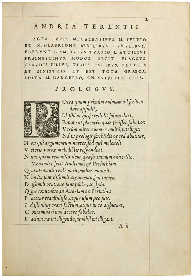 Page from a classical text with Latin script and decorative elements 