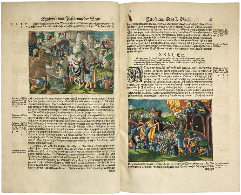 The Jewish War, Fully Illuminated, in One of the Finest German Wax-Mosaic Bindings of the Sixteenth Century