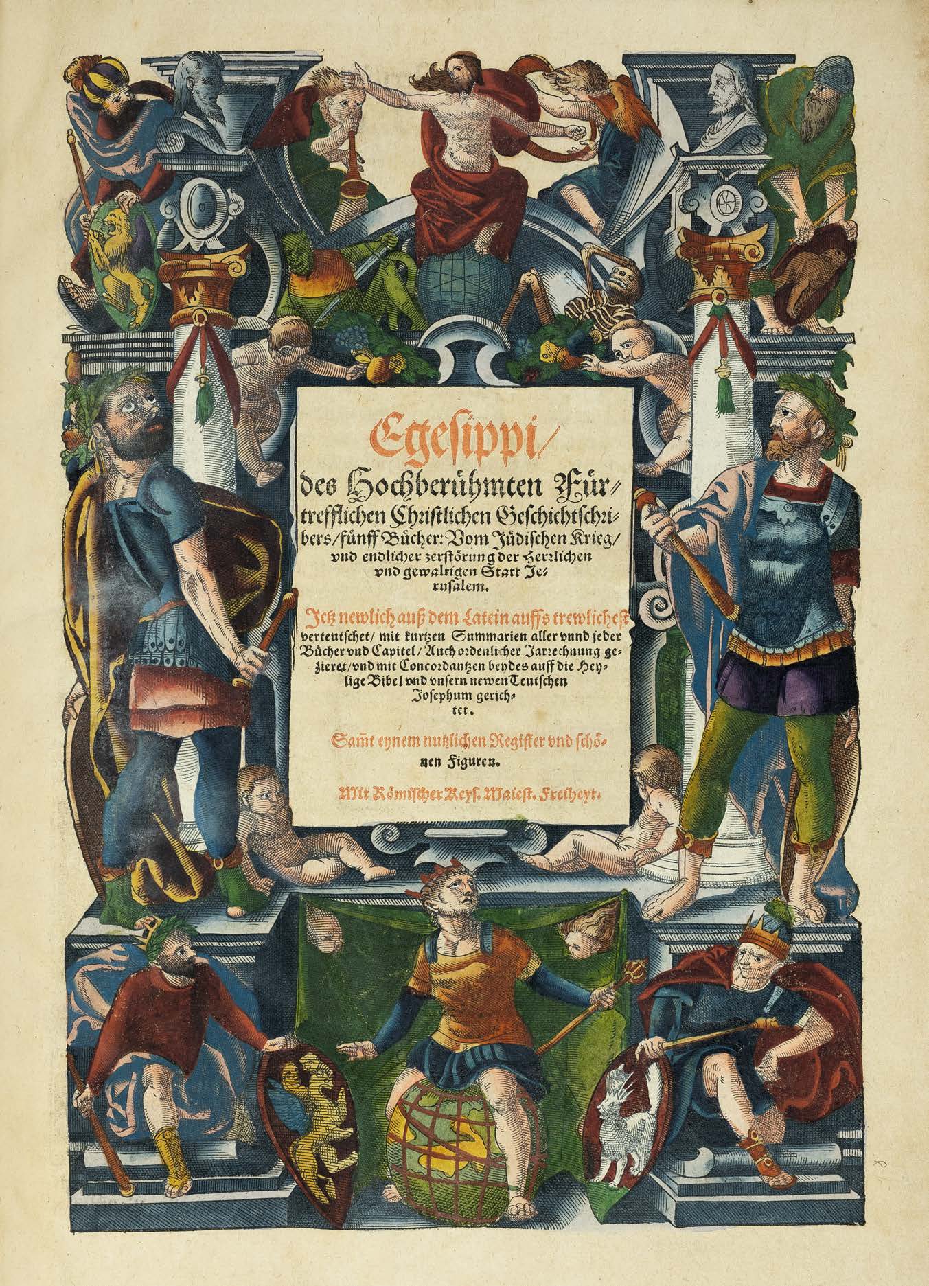 The Jewish War, Fully Illuminated, in One of the Finest German Wax-Mosaic Bindings of the Sixteenth Century