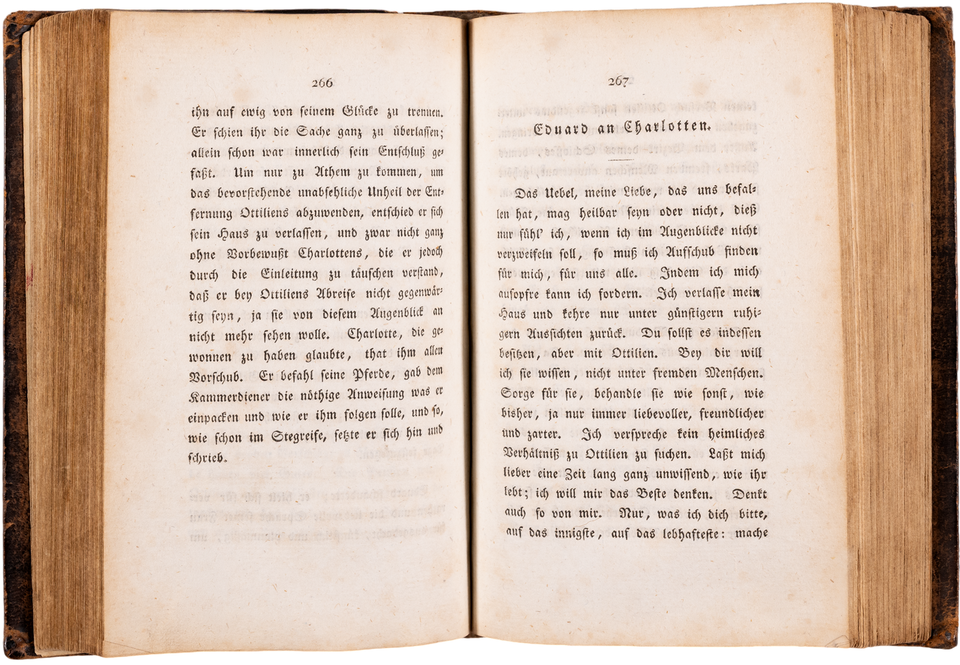 The first edition of Die Wahlverwandtschaften: Goethe's novel of elective affinities