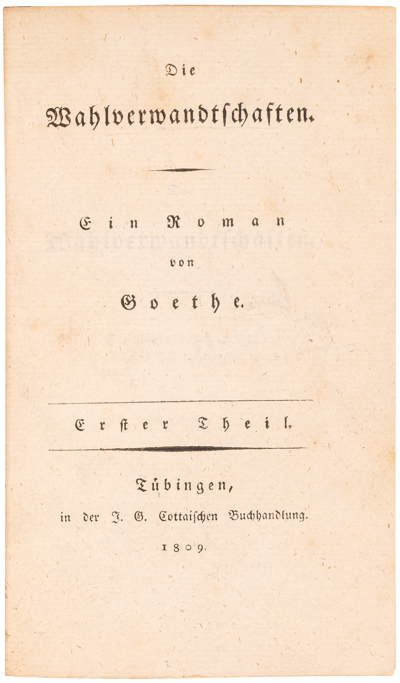 The first edition of Die Wahlverwandtschaften, in splendid signed Stroobants master bindings